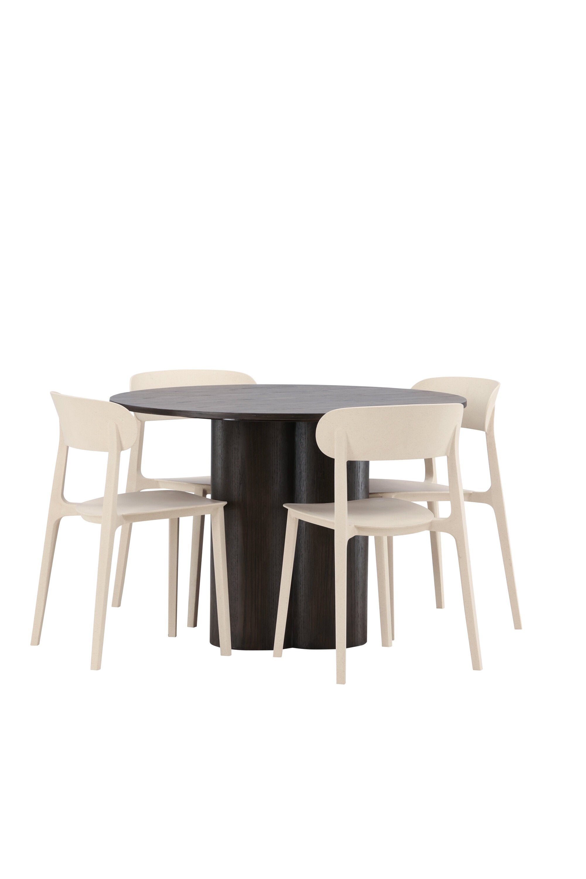 Olivia Esszimmer Set + Astol ⌀110cm/4St. in Braun / Beige präsentiert im Onlineshop von KAQTU Design AG. Esszimmerset ist von Venture Home