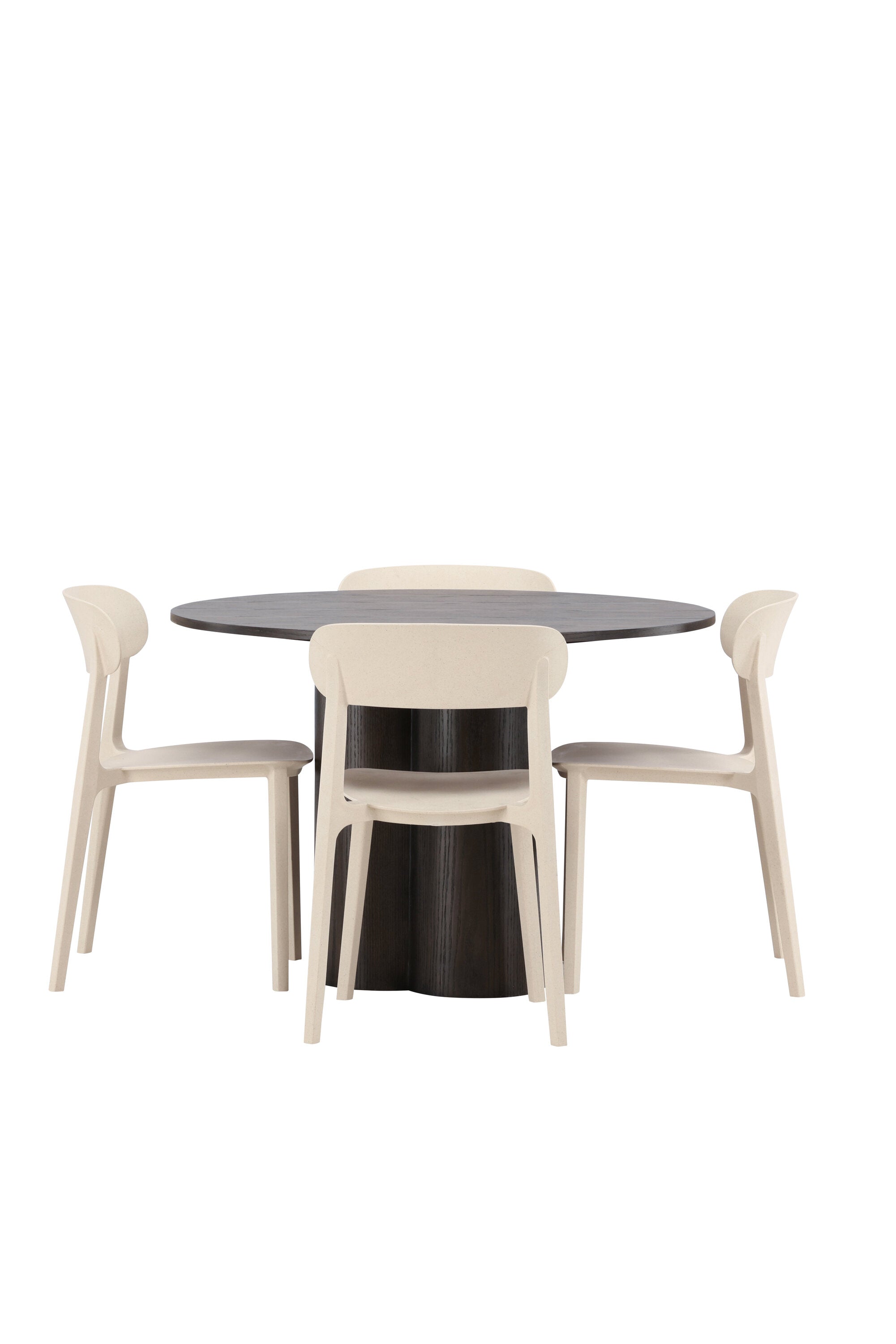 Olivia Esszimmer Set + Astol ⌀110cm/4St. in Braun / Beige präsentiert im Onlineshop von KAQTU Design AG. Esszimmerset ist von Venture Home
