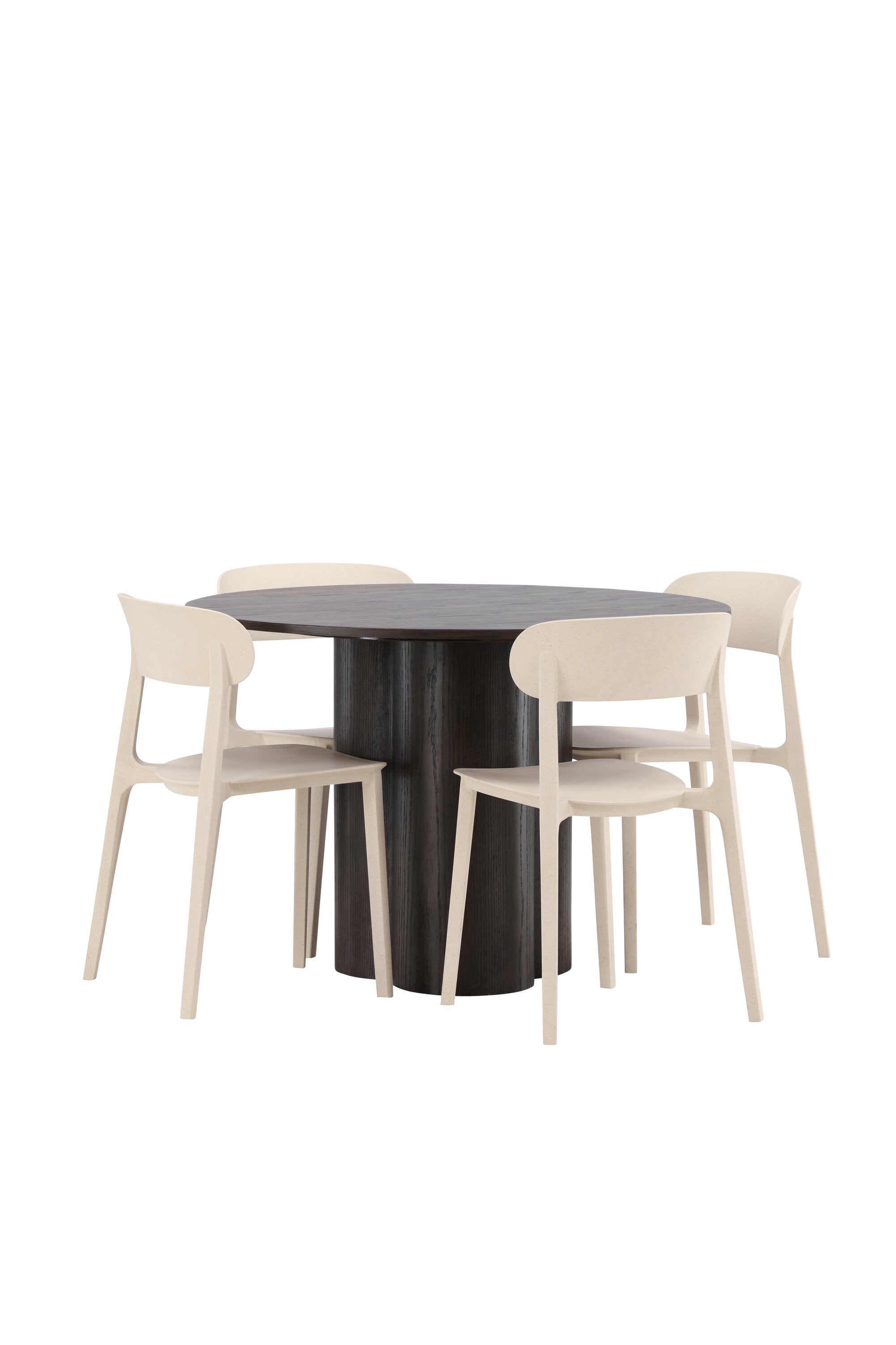 Olivia Esszimmer Set + Astol ⌀110cm/4St. in Braun / Beige präsentiert im Onlineshop von KAQTU Design AG. Esszimmerset ist von Venture Home