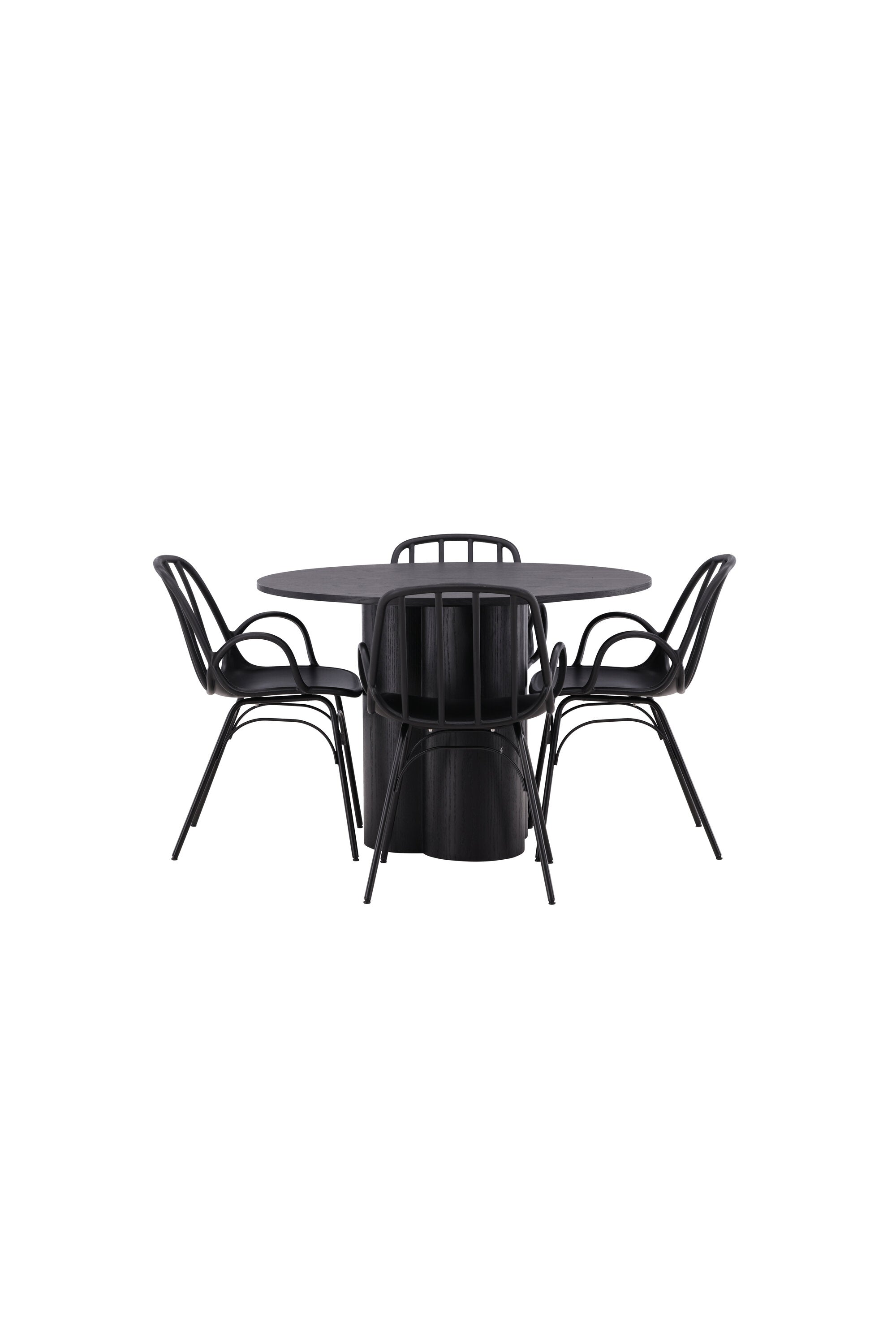 Olivia Esszimmerset + Dyrön ⌀110cm/4St. in Schwarz präsentiert im Onlineshop von KAQTU Design AG. Esszimmerset ist von Venture Home