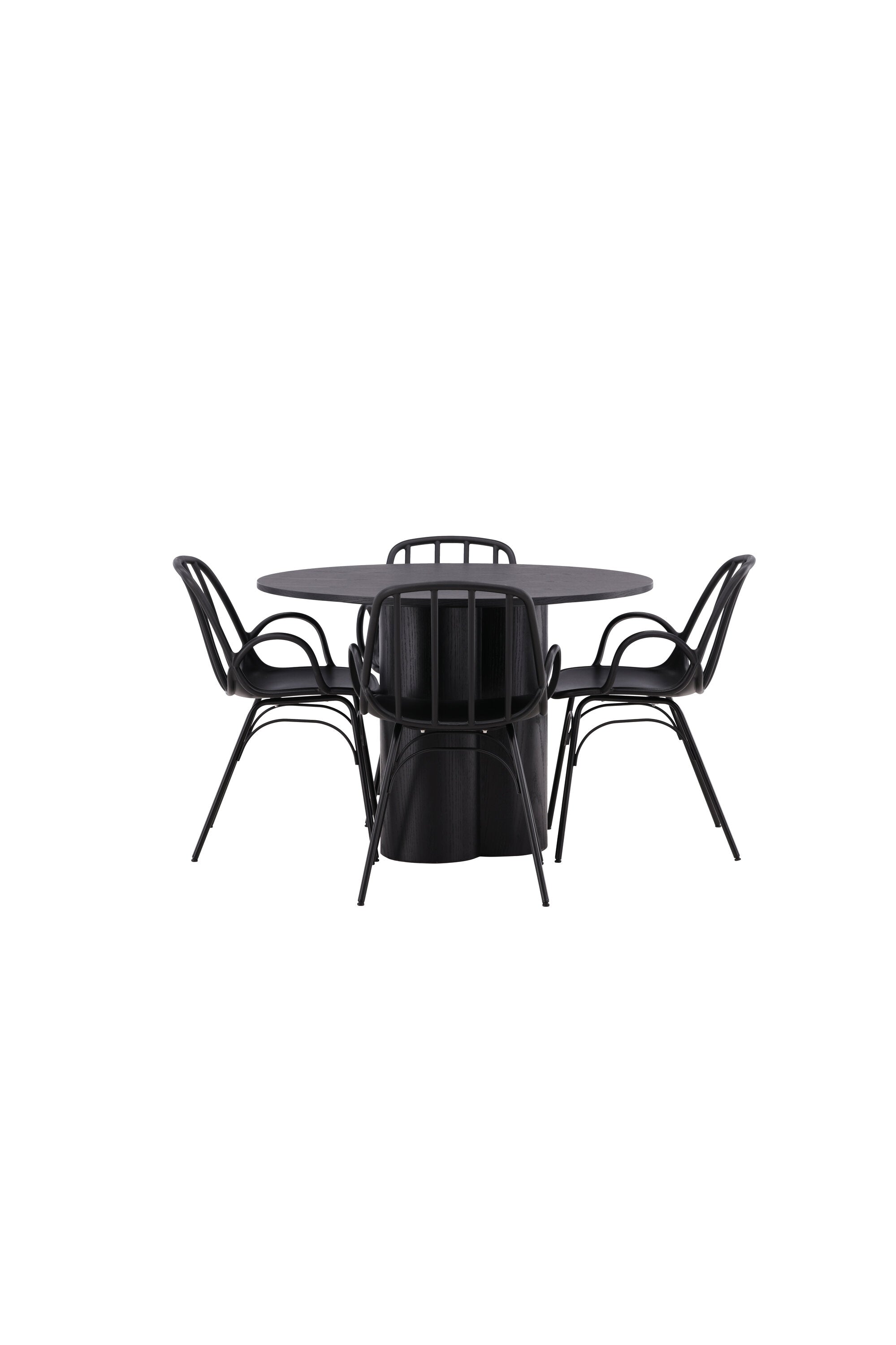 Olivia Esszimmerset + Dyrön ⌀110cm/4St. in Schwarz präsentiert im Onlineshop von KAQTU Design AG. Esszimmerset ist von Venture Home