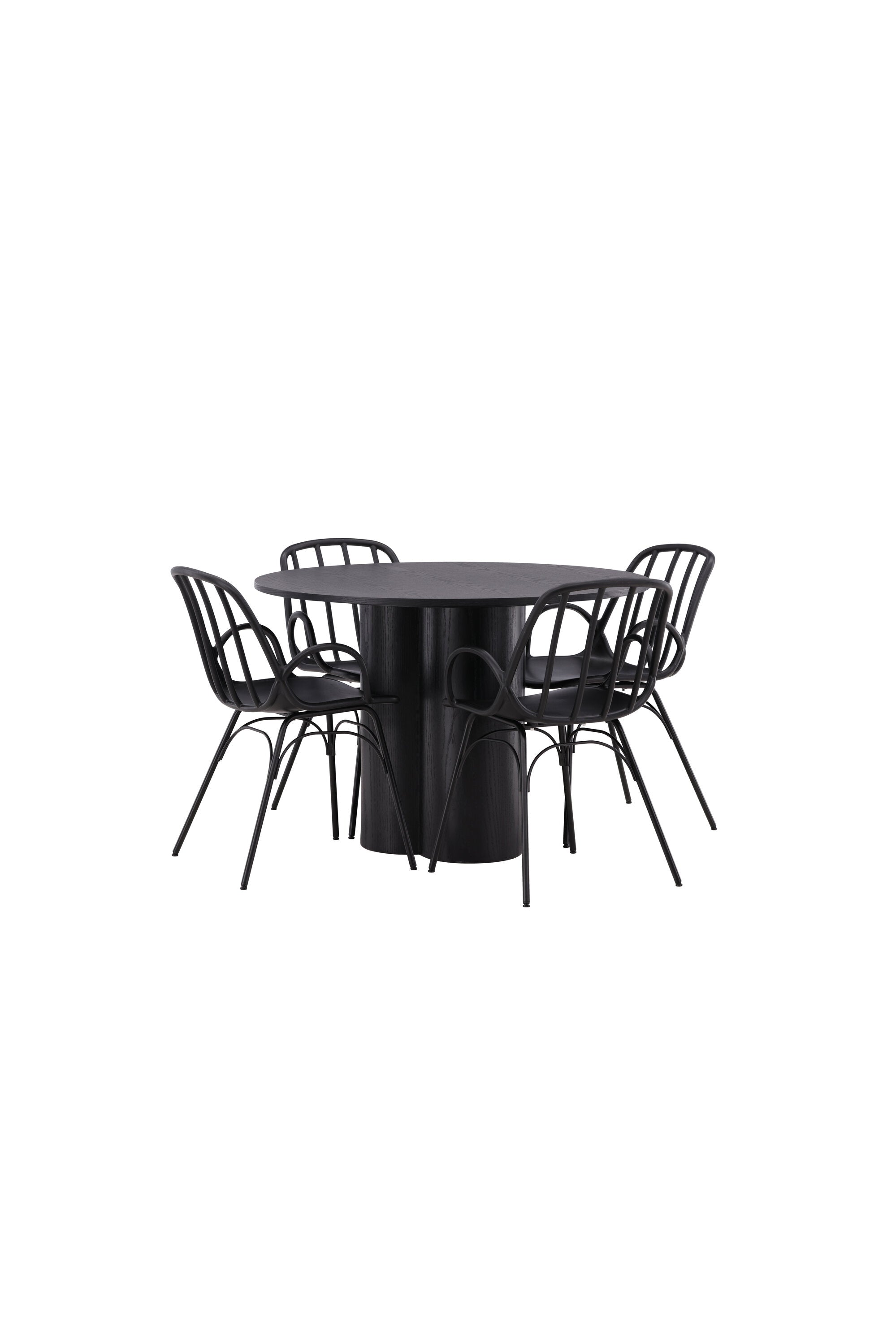 Olivia Esszimmerset + Dyrön ⌀110cm/4St. in Schwarz präsentiert im Onlineshop von KAQTU Design AG. Esszimmerset ist von Venture Home