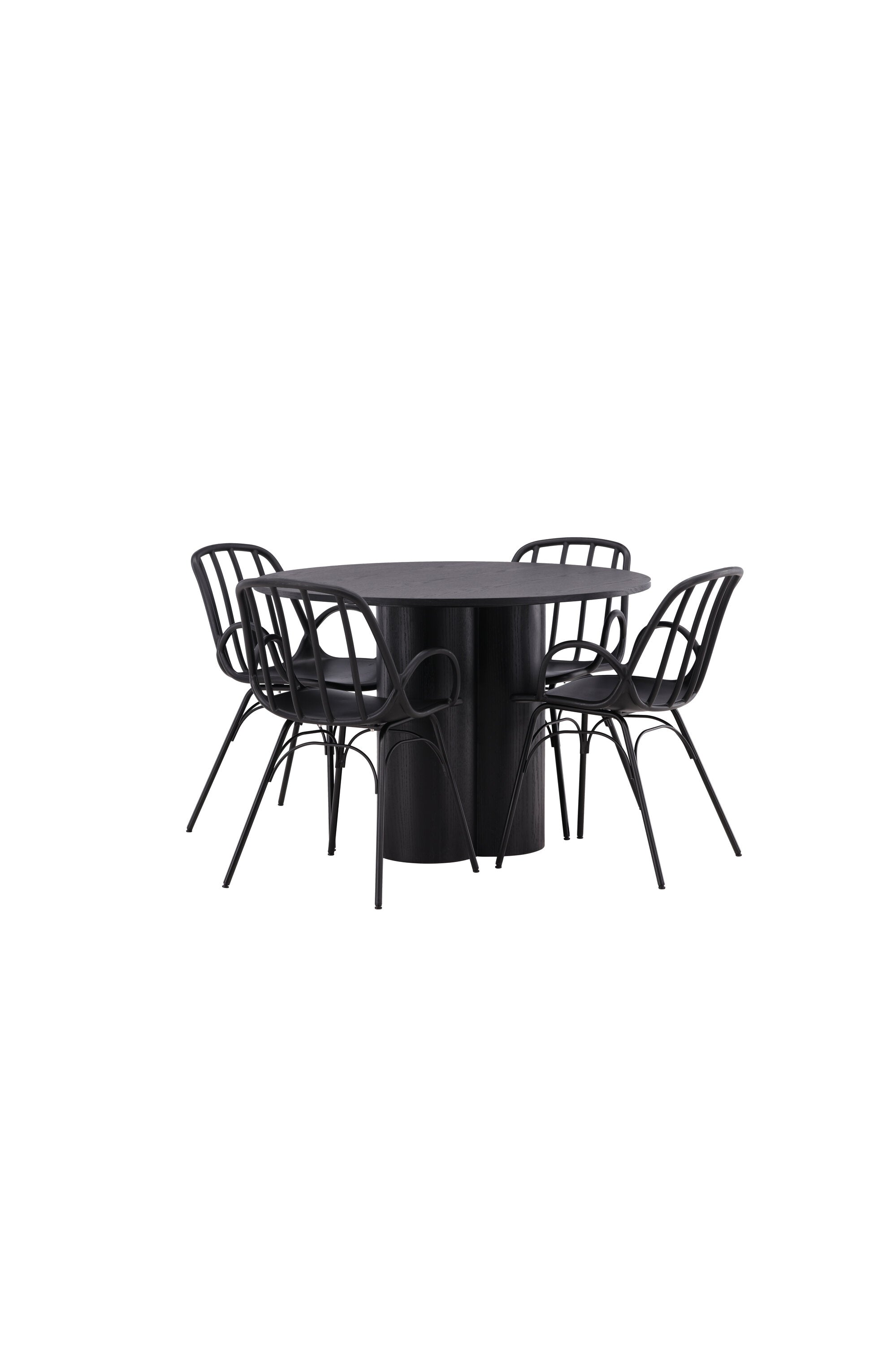 Olivia Esszimmerset + Dyrön ⌀110cm/4St. in Schwarz präsentiert im Onlineshop von KAQTU Design AG. Esszimmerset ist von Venture Home