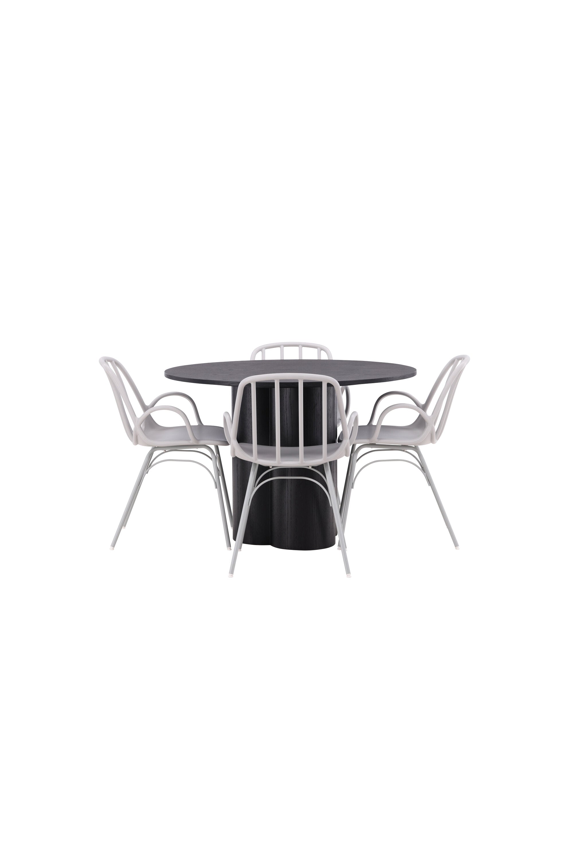 Olivia Esszimmerset + Dyrön ⌀110cm/4St. in Greige präsentiert im Onlineshop von KAQTU Design AG. Esszimmerset ist von Venture Home