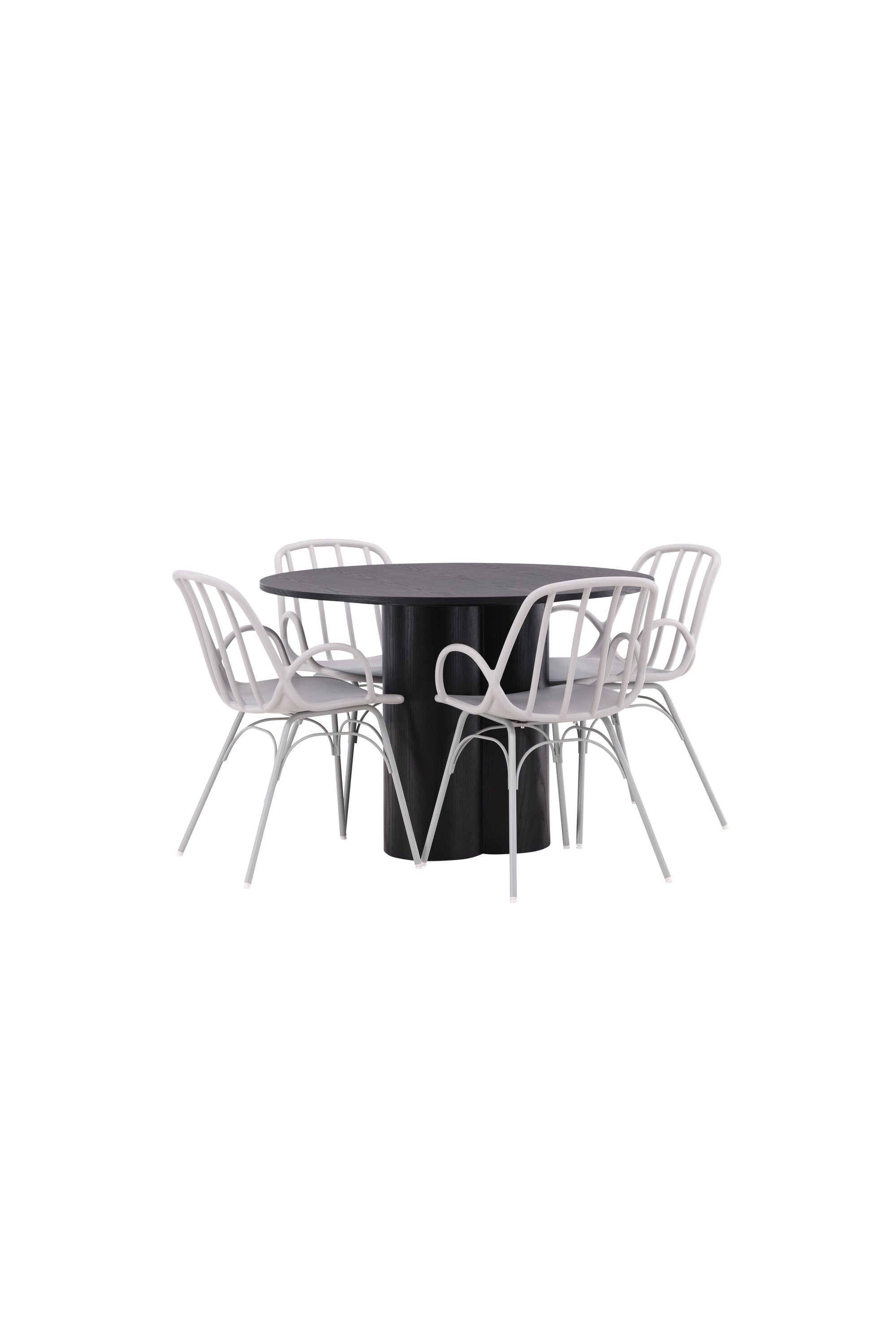 Olivia Esszimmerset + Dyrön ⌀110cm/4St. in Greige präsentiert im Onlineshop von KAQTU Design AG. Esszimmerset ist von Venture Home