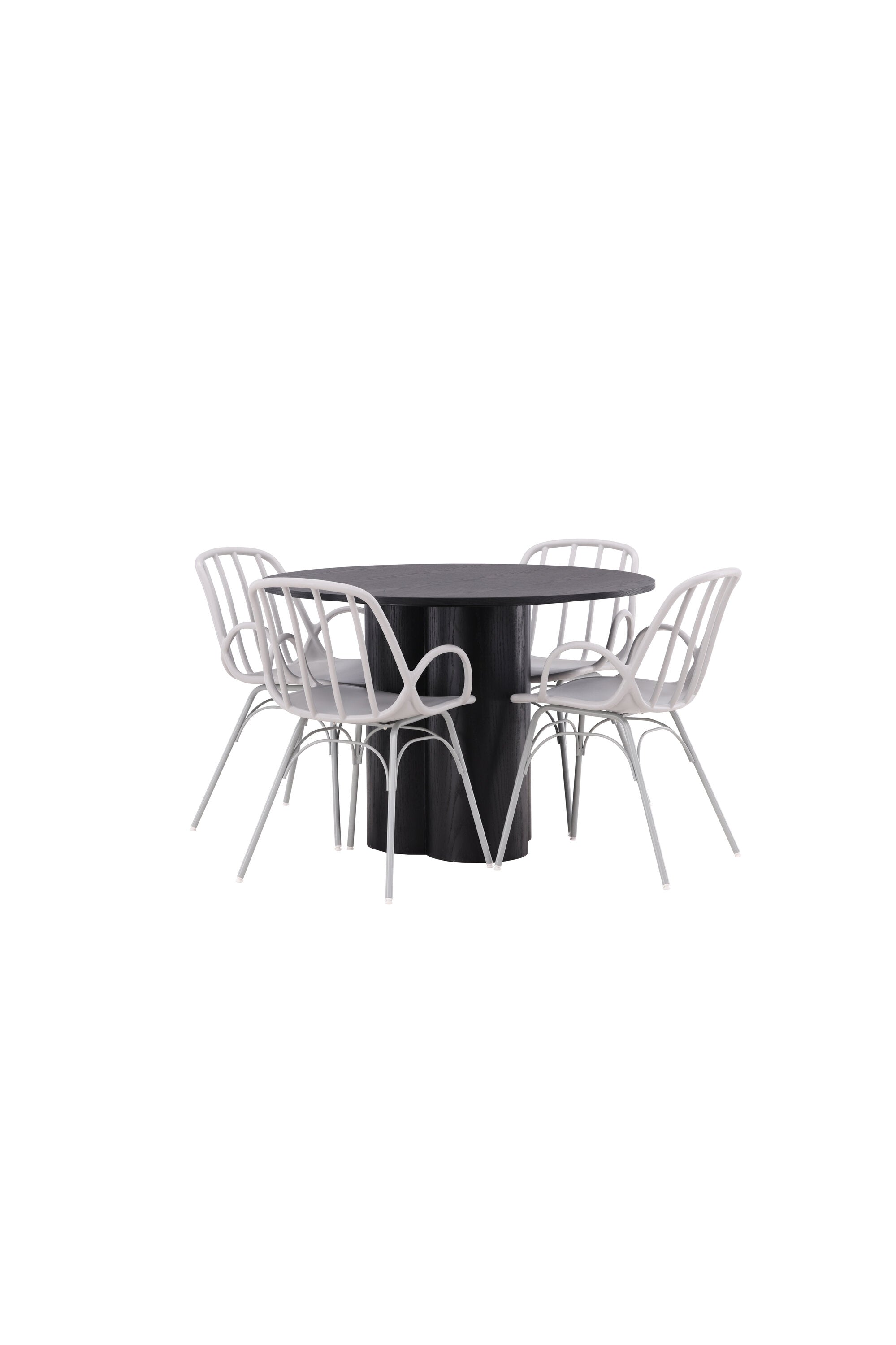 Olivia Esszimmerset + Dyrön ⌀110cm/4St. in Greige präsentiert im Onlineshop von KAQTU Design AG. Esszimmerset ist von Venture Home