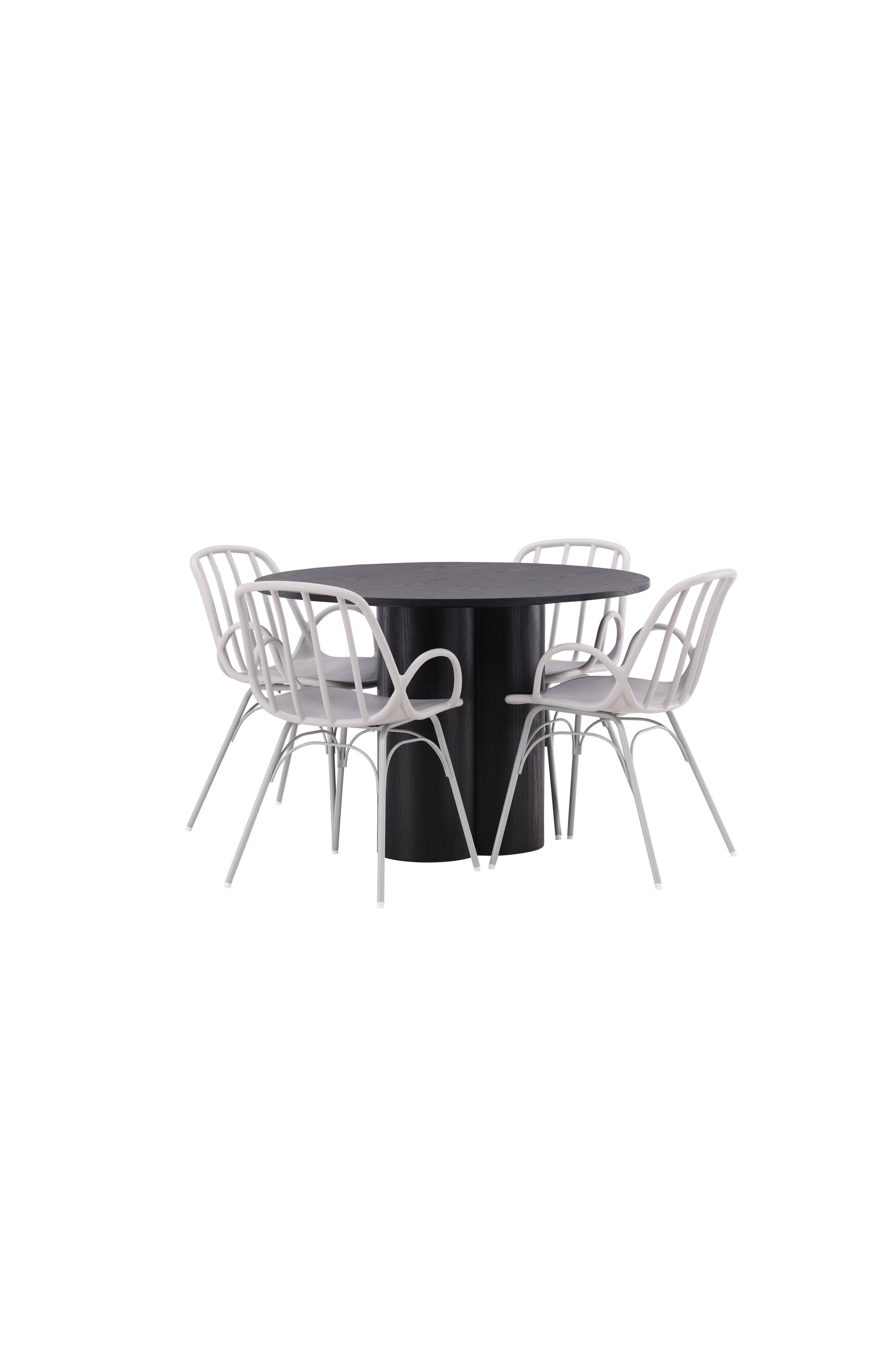 Olivia Esszimmerset + Dyrön ⌀110cm/4St. in Greige präsentiert im Onlineshop von KAQTU Design AG. Esszimmerset ist von Venture Home
