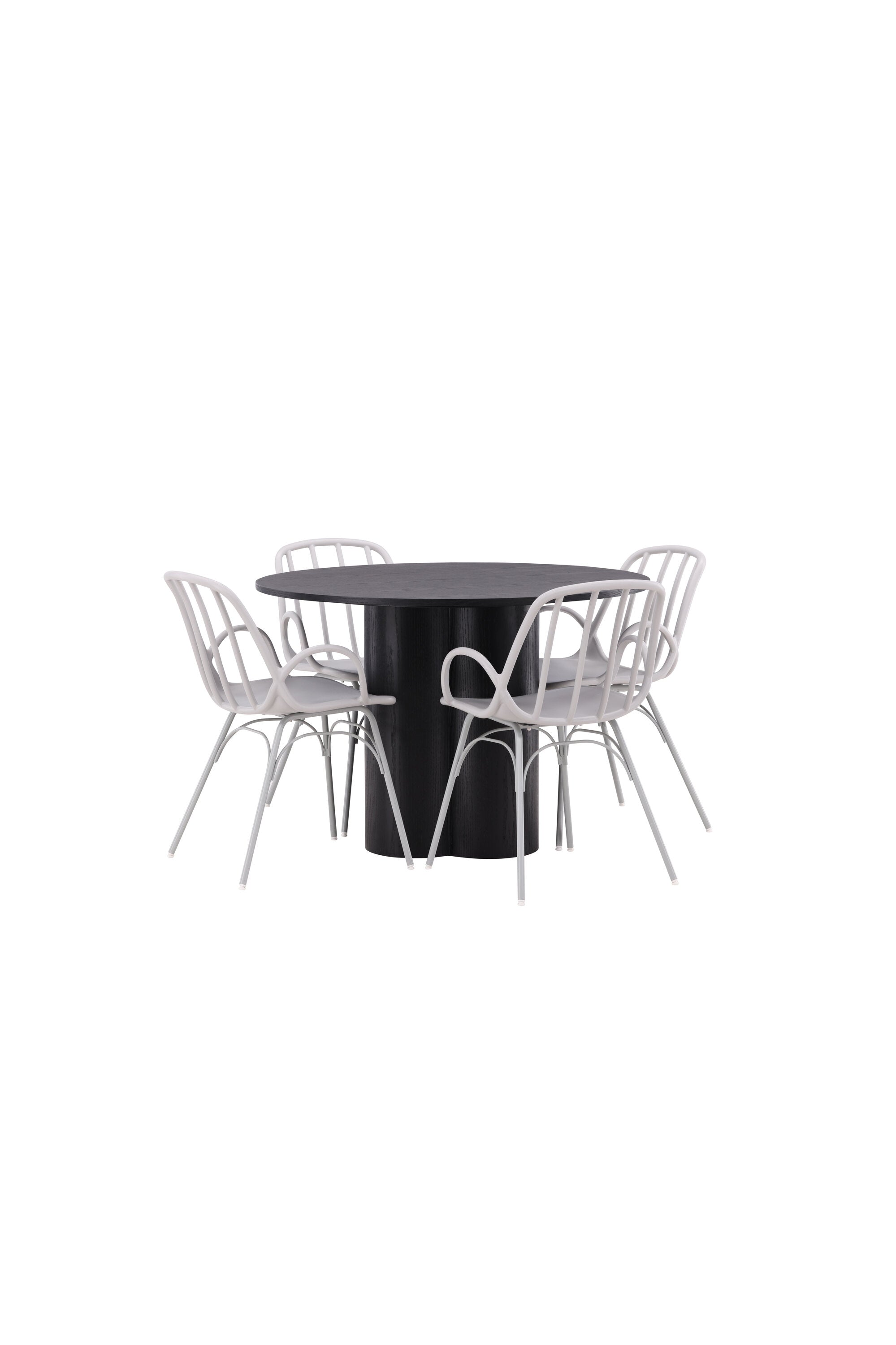 Olivia Esszimmerset + Dyrön ⌀110cm/4St. in Greige präsentiert im Onlineshop von KAQTU Design AG. Esszimmerset ist von Venture Home