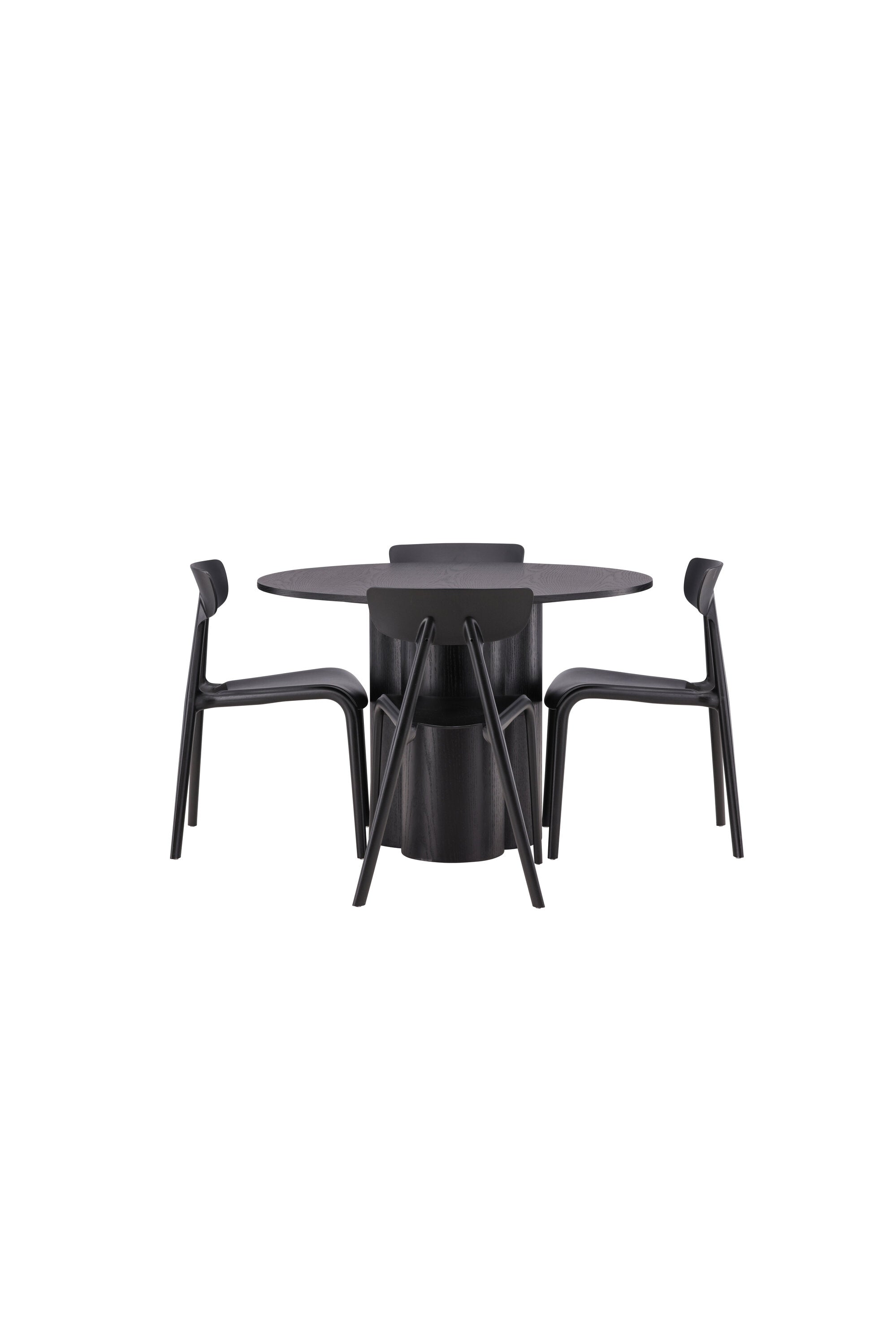 Olivia Esszimmer Set + Ursholmen ⌀110cm/4St. in Schwarz präsentiert im Onlineshop von KAQTU Design AG. Esszimmerset ist von Venture Home