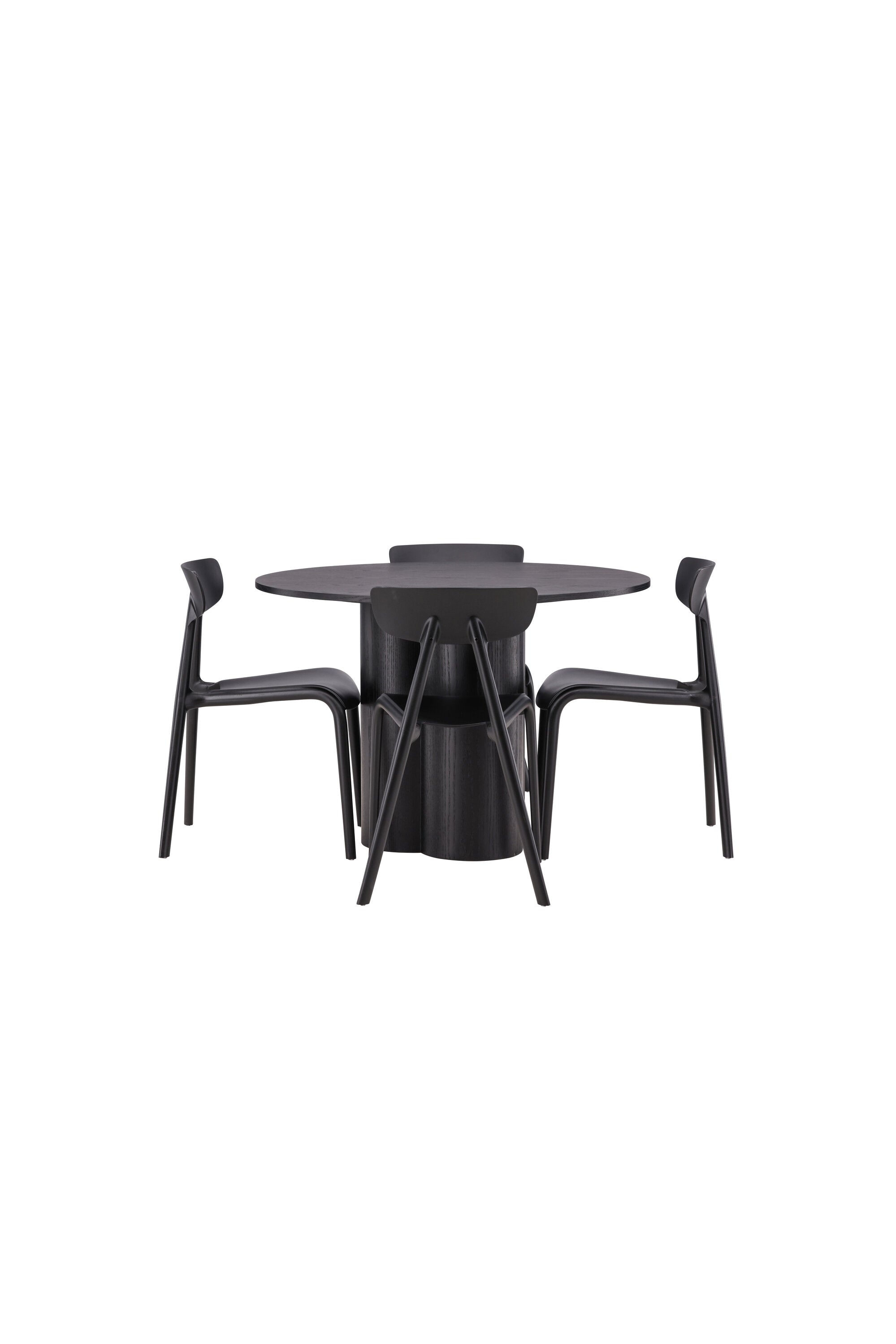 Olivia Esszimmer Set + Ursholmen ⌀110cm/4St. in Schwarz präsentiert im Onlineshop von KAQTU Design AG. Esszimmerset ist von Venture Home