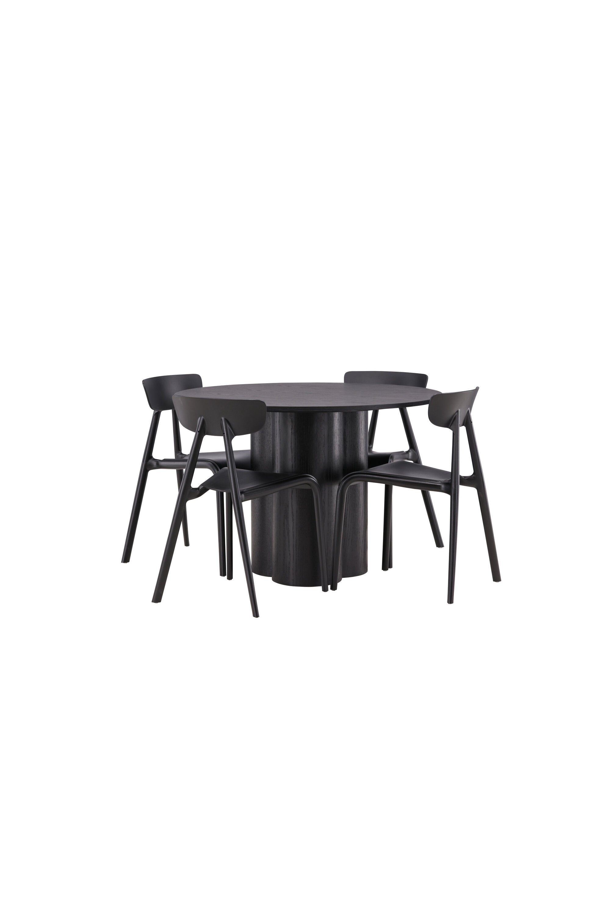 Olivia Esszimmer Set + Ursholmen ⌀110cm/4St. in Schwarz präsentiert im Onlineshop von KAQTU Design AG. Esszimmerset ist von Venture Home