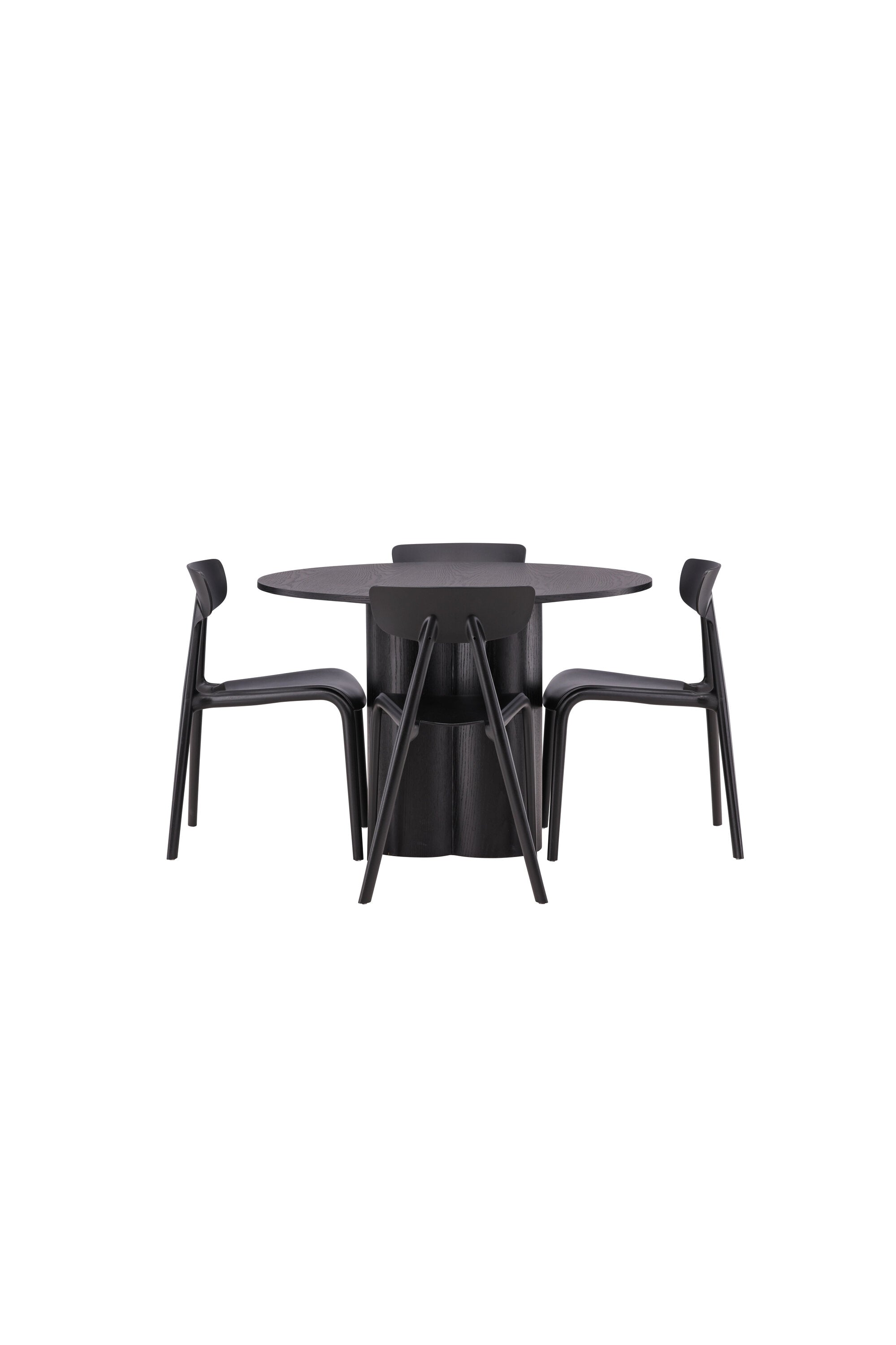Olivia Esszimmer Set + Ursholmen ⌀110cm/4St. in Schwarz präsentiert im Onlineshop von KAQTU Design AG. Esszimmerset ist von Venture Home