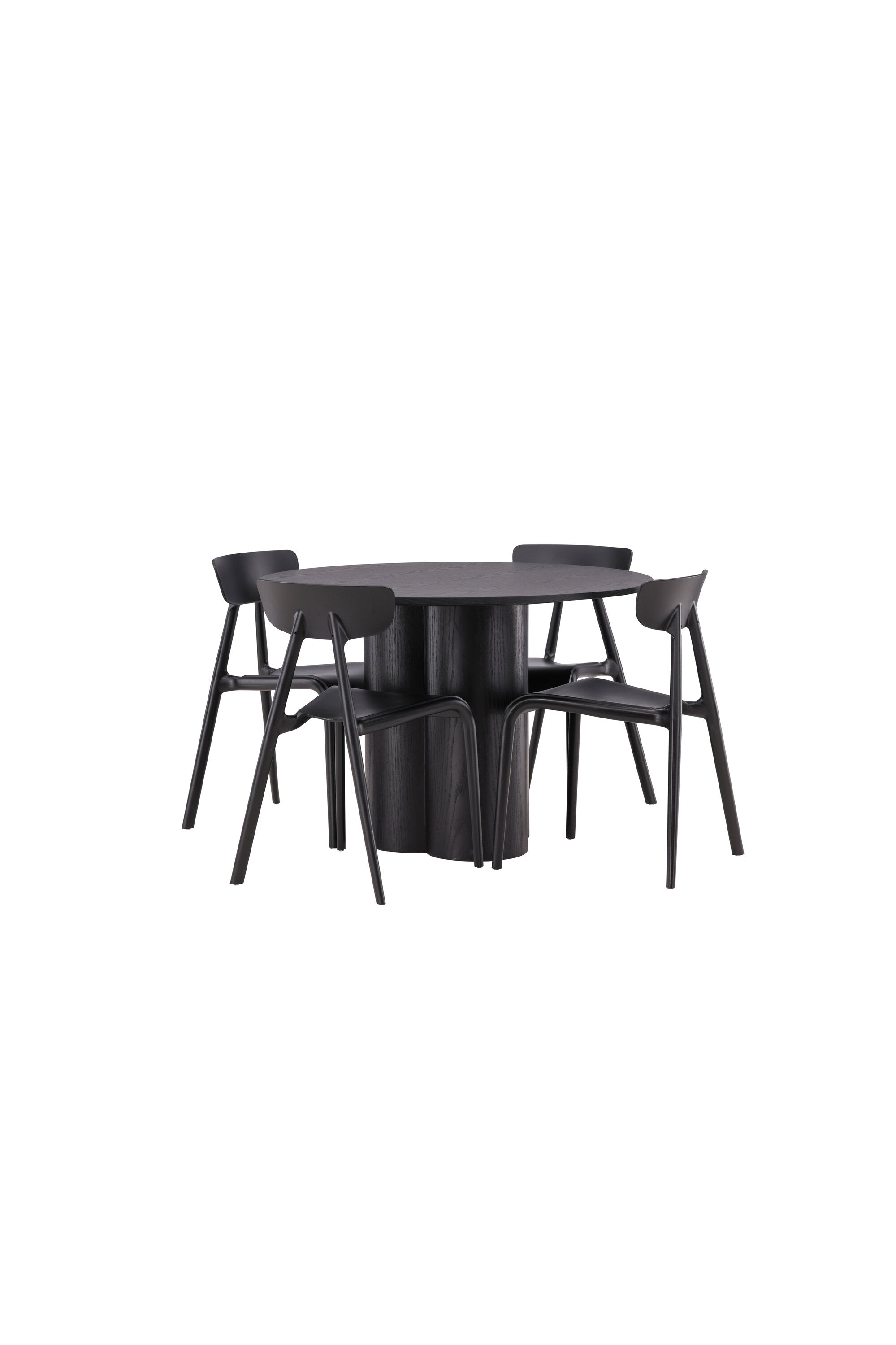 Olivia Esszimmer Set + Ursholmen ⌀110cm/4St. in Schwarz präsentiert im Onlineshop von KAQTU Design AG. Esszimmerset ist von Venture Home