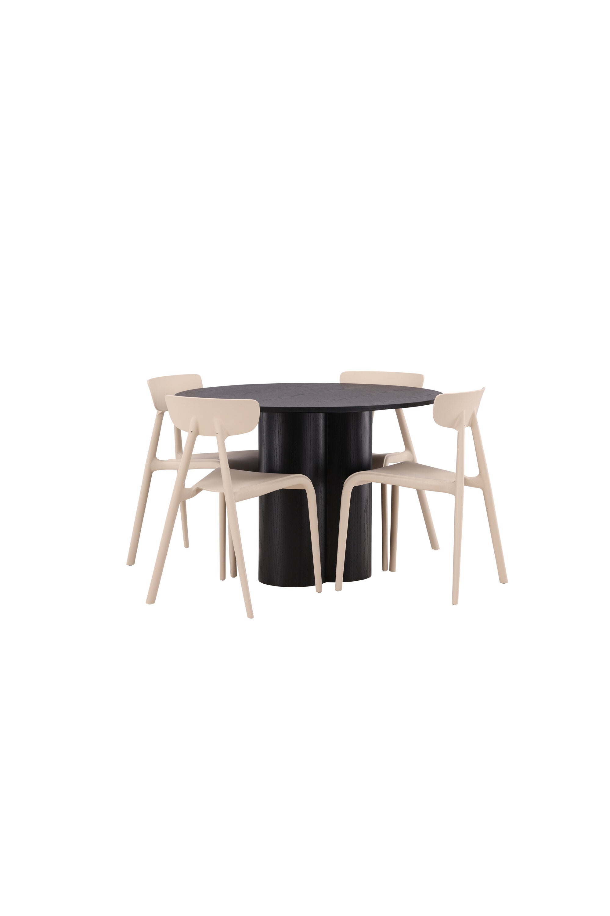 Olivia Esszimmer Set + Ursholmen ⌀110cm/4St. in Beige präsentiert im Onlineshop von KAQTU Design AG. Esszimmerset ist von Venture Home