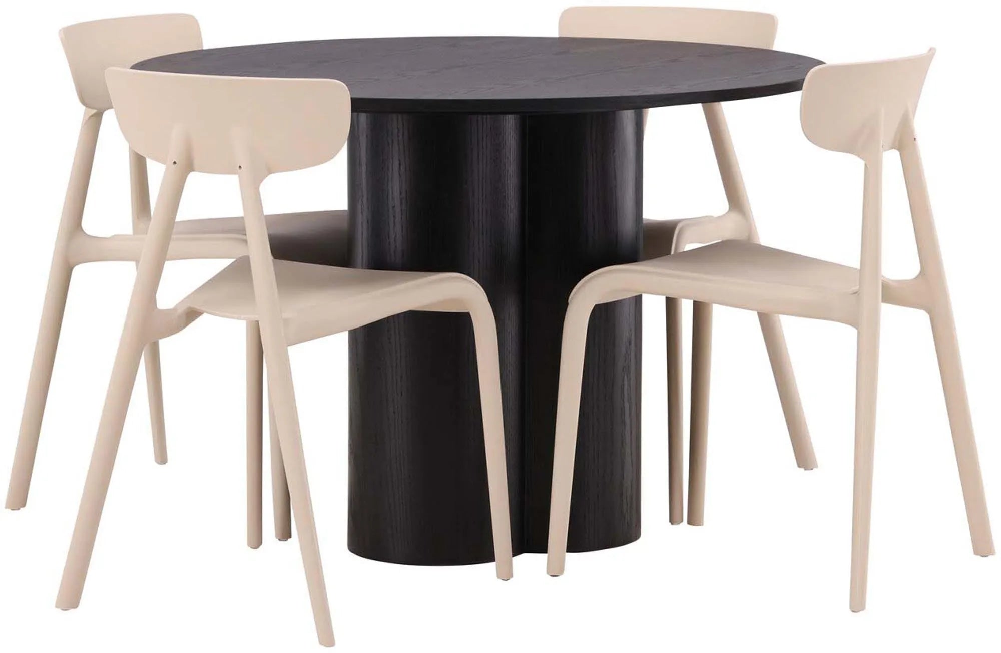Stilvolles Olivia Esszimmer Set mit rundem Tisch und 4 Stühlen.