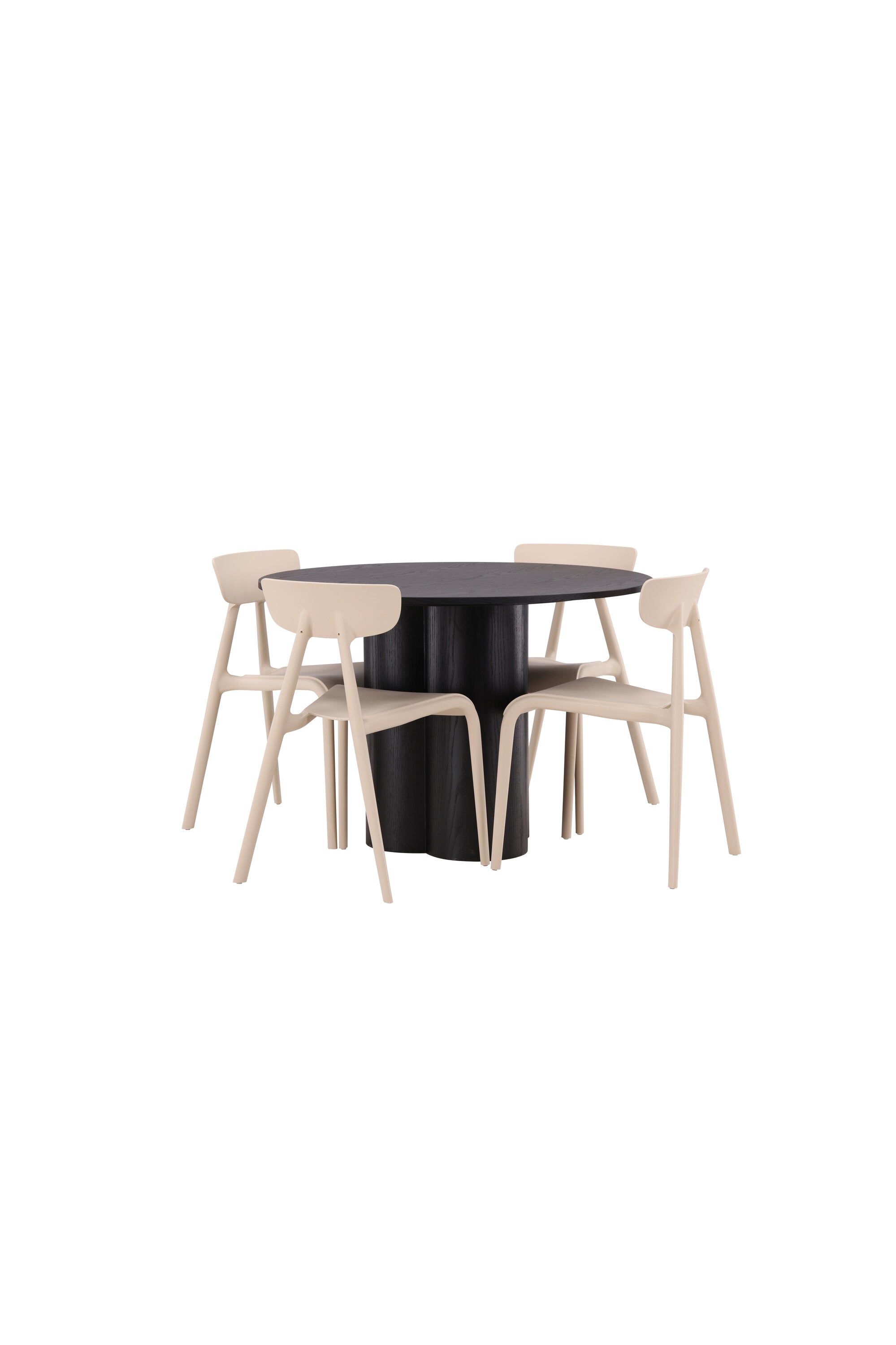 Olivia Esszimmer Set + Ursholmen ⌀110cm/4St. in Beige präsentiert im Onlineshop von KAQTU Design AG. Esszimmerset ist von Venture Home
