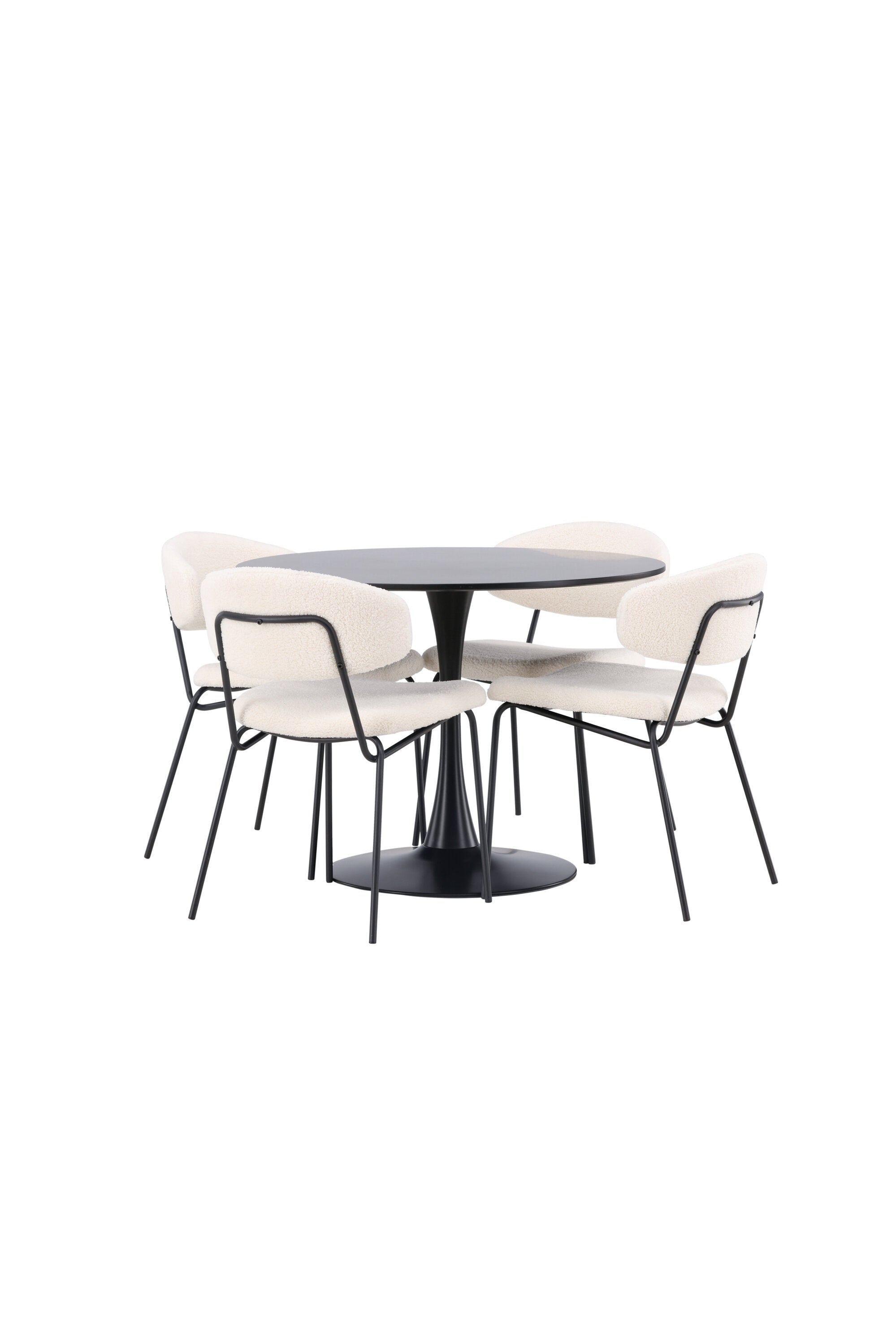 Glade Esszimmerset + Chico ⌀100cm/4St. in Weiss präsentiert im Onlineshop von KAQTU Design AG. Esszimmerset ist von Venture Home