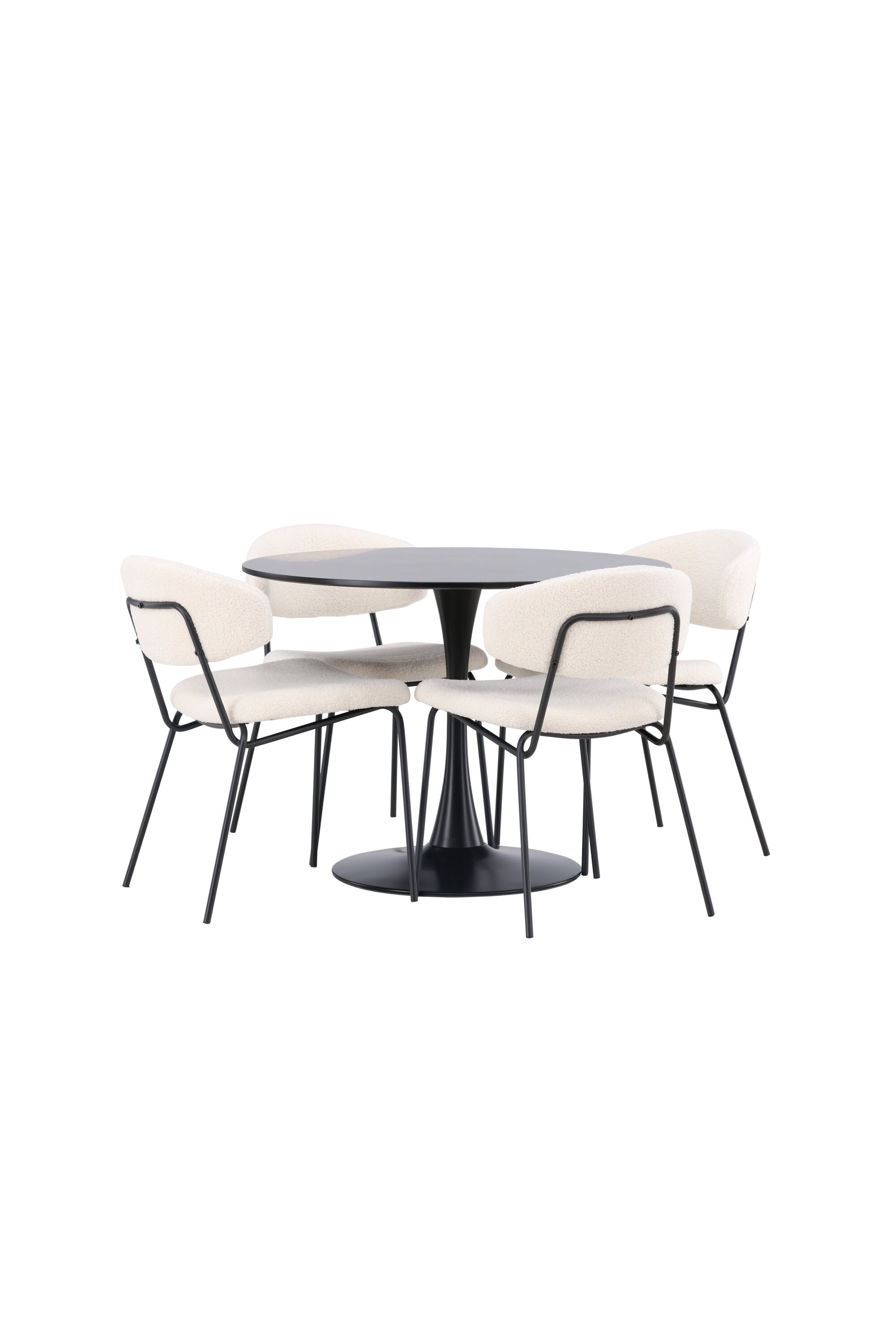 Glade Esszimmerset + Chico ⌀100cm/4St. in Weiss präsentiert im Onlineshop von KAQTU Design AG. Esszimmerset ist von Venture Home
