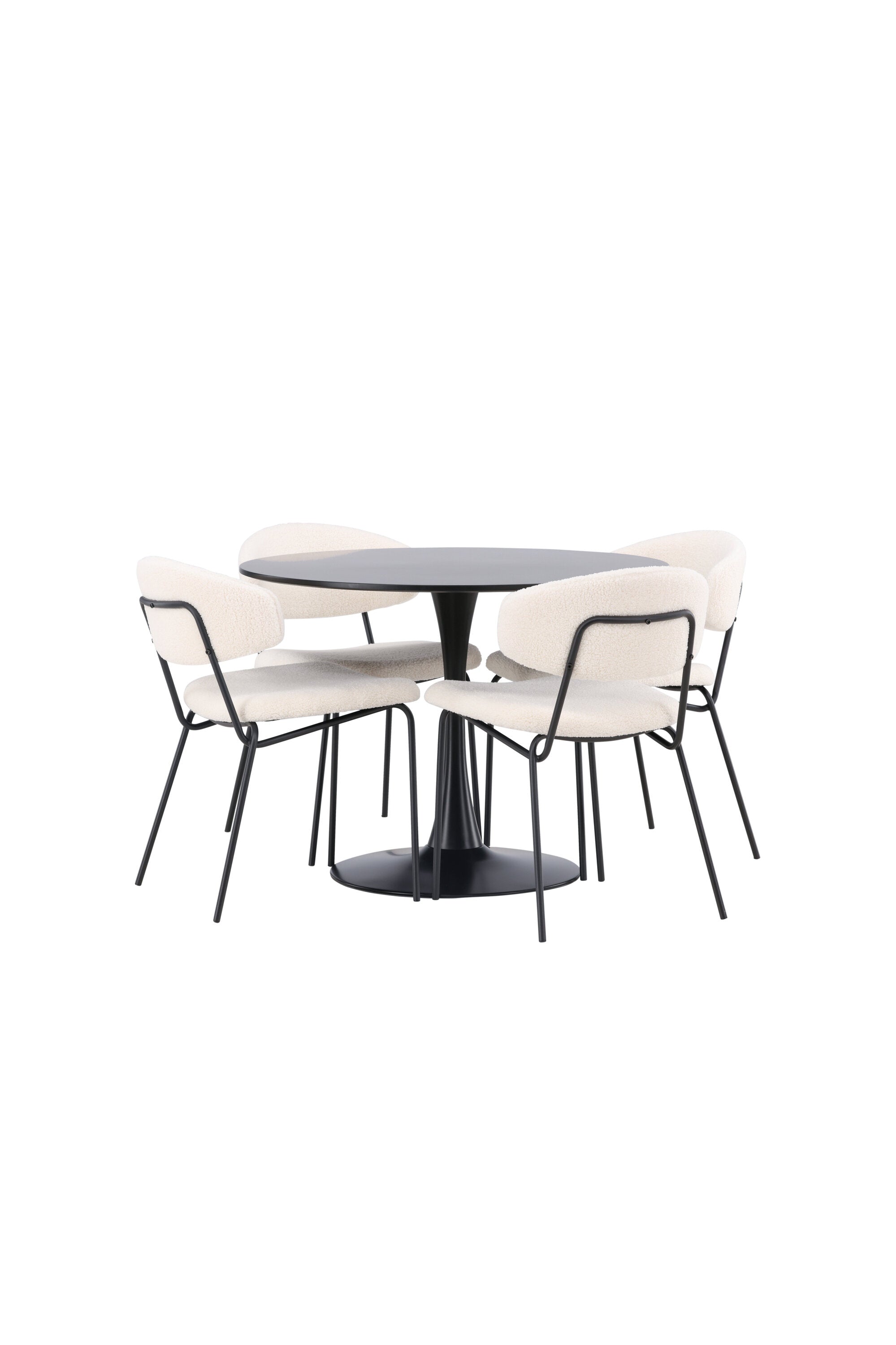 Glade Esszimmerset + Chico ⌀100cm/4St. in Weiss präsentiert im Onlineshop von KAQTU Design AG. Esszimmerset ist von Venture Home