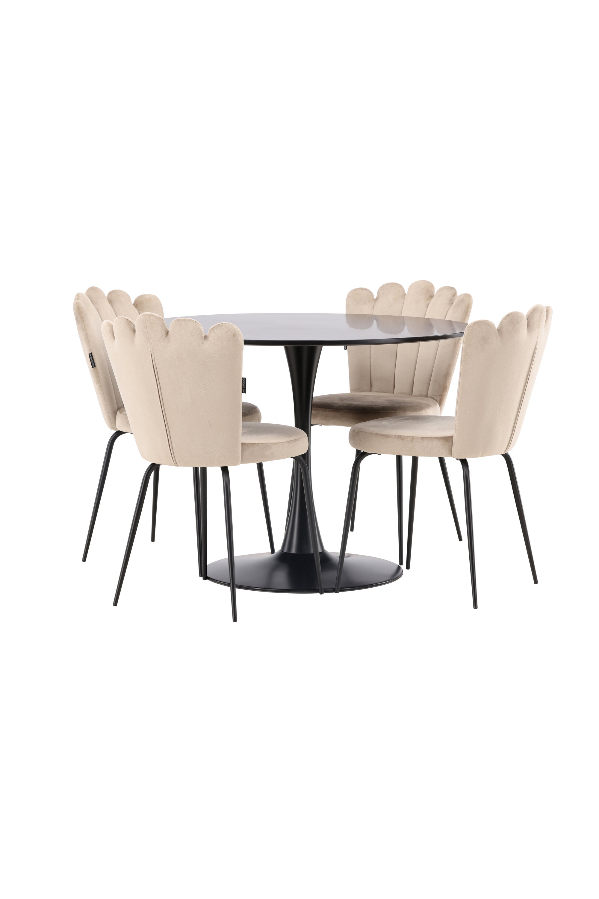Glade Esszimmerset + Limhamn ⌀100cm/4St. in Beige präsentiert im Onlineshop von KAQTU Design AG. Esszimmerset ist von Venture Home