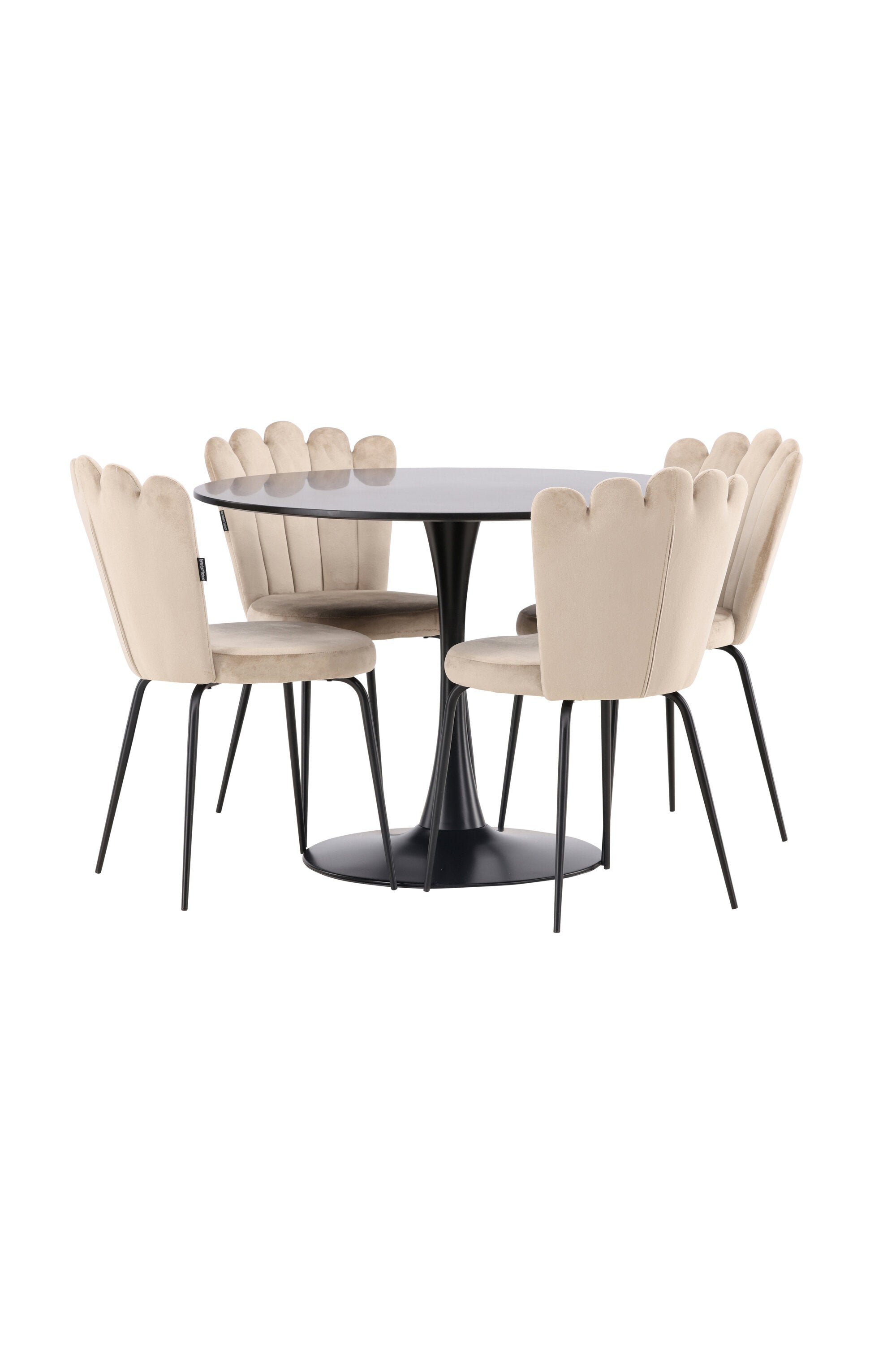 Glade Esszimmerset + Limhamn ⌀100cm/4St. in Beige präsentiert im Onlineshop von KAQTU Design AG. Esszimmerset ist von Venture Home