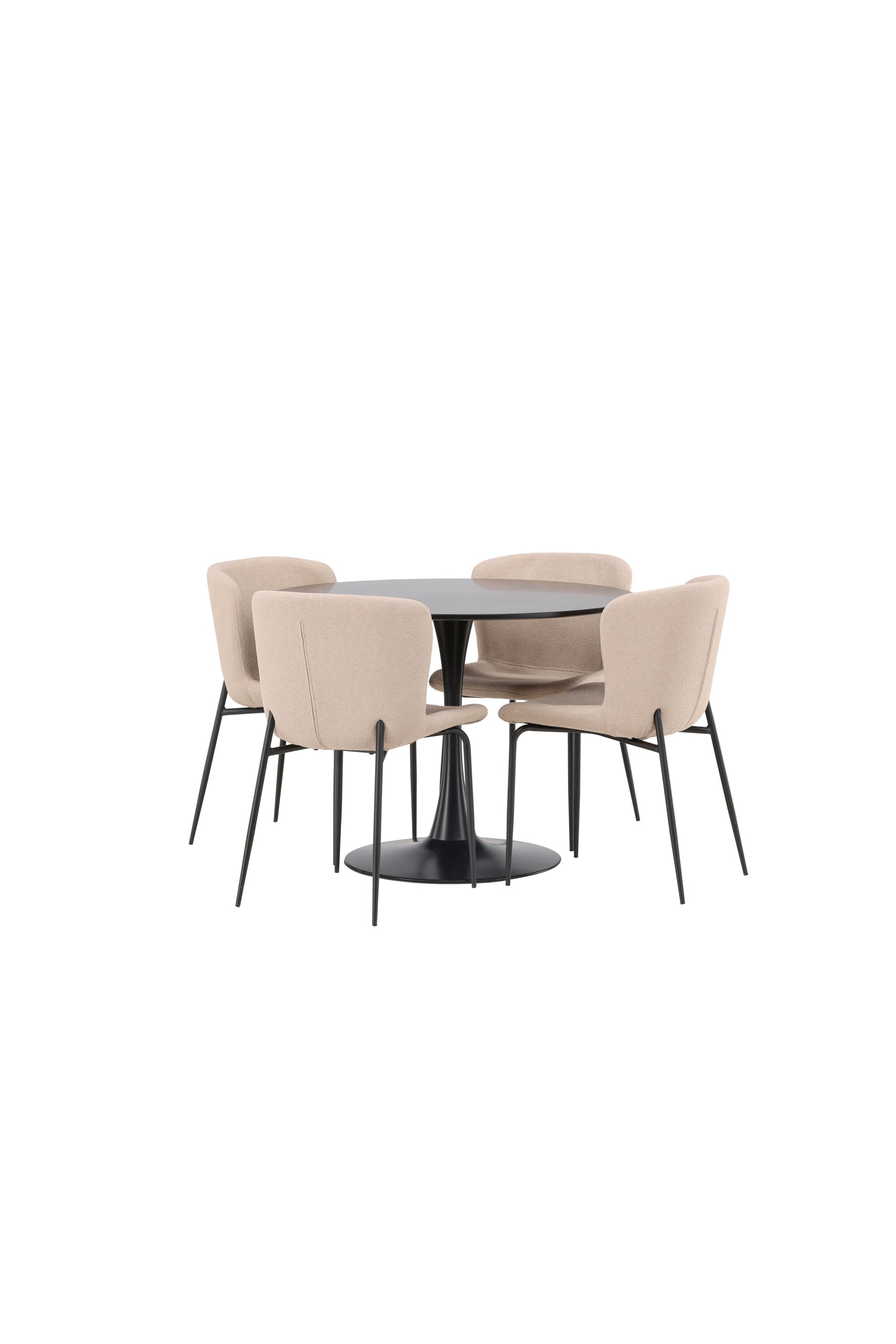 Glade Esszimmerset + Modesto ⌀100cm/4St. in Beige, Schwarz präsentiert im Onlineshop von KAQTU Design AG. Esszimmerset ist von Venture Home