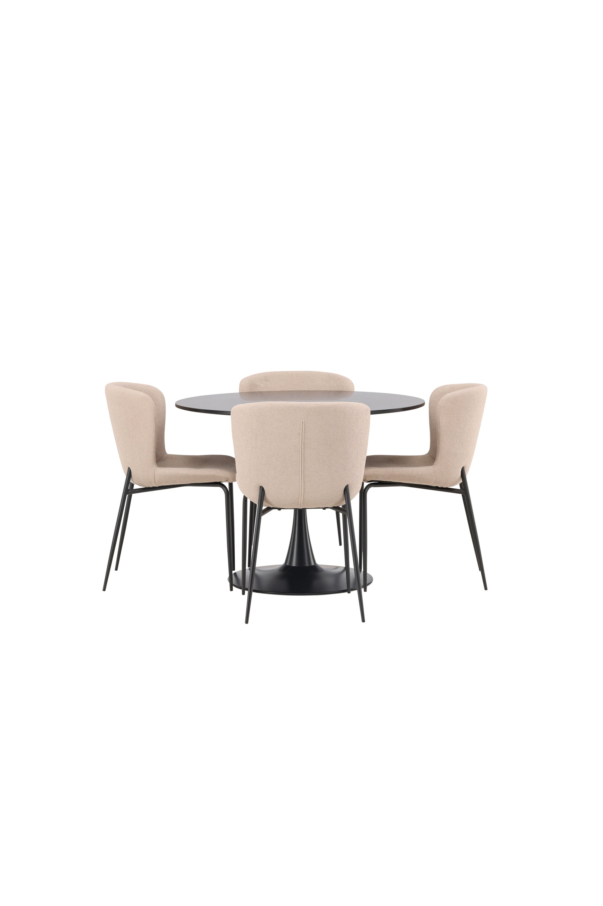 Glade Esszimmerset + Modesto ⌀100cm/4St. in Beige, Schwarz präsentiert im Onlineshop von KAQTU Design AG. Esszimmerset ist von Venture Home