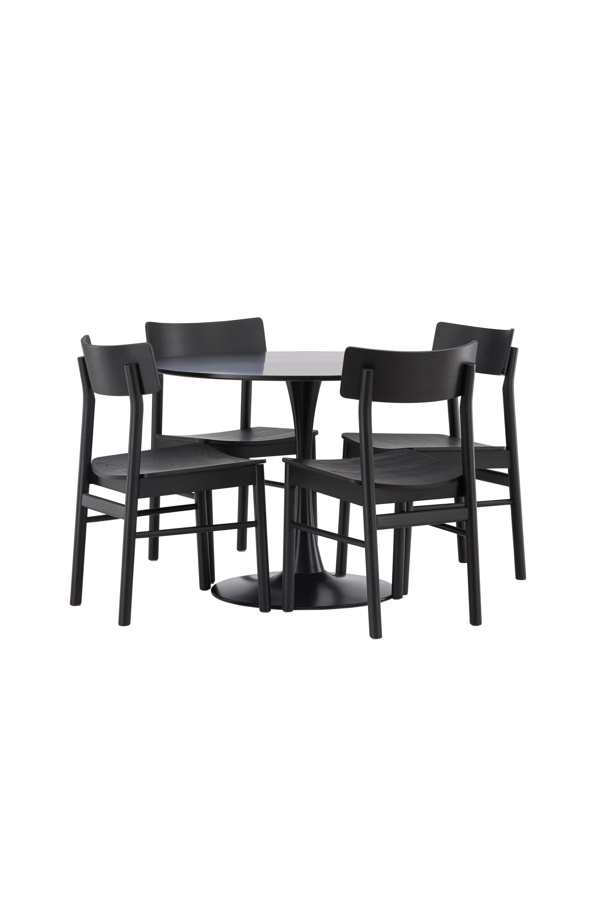Glade Esstisch + 4 x Montros Esszimmerstuhl in Schwarz präsentiert im Onlineshop von KAQTU Design AG. Esszimmerset ist von Venture Home