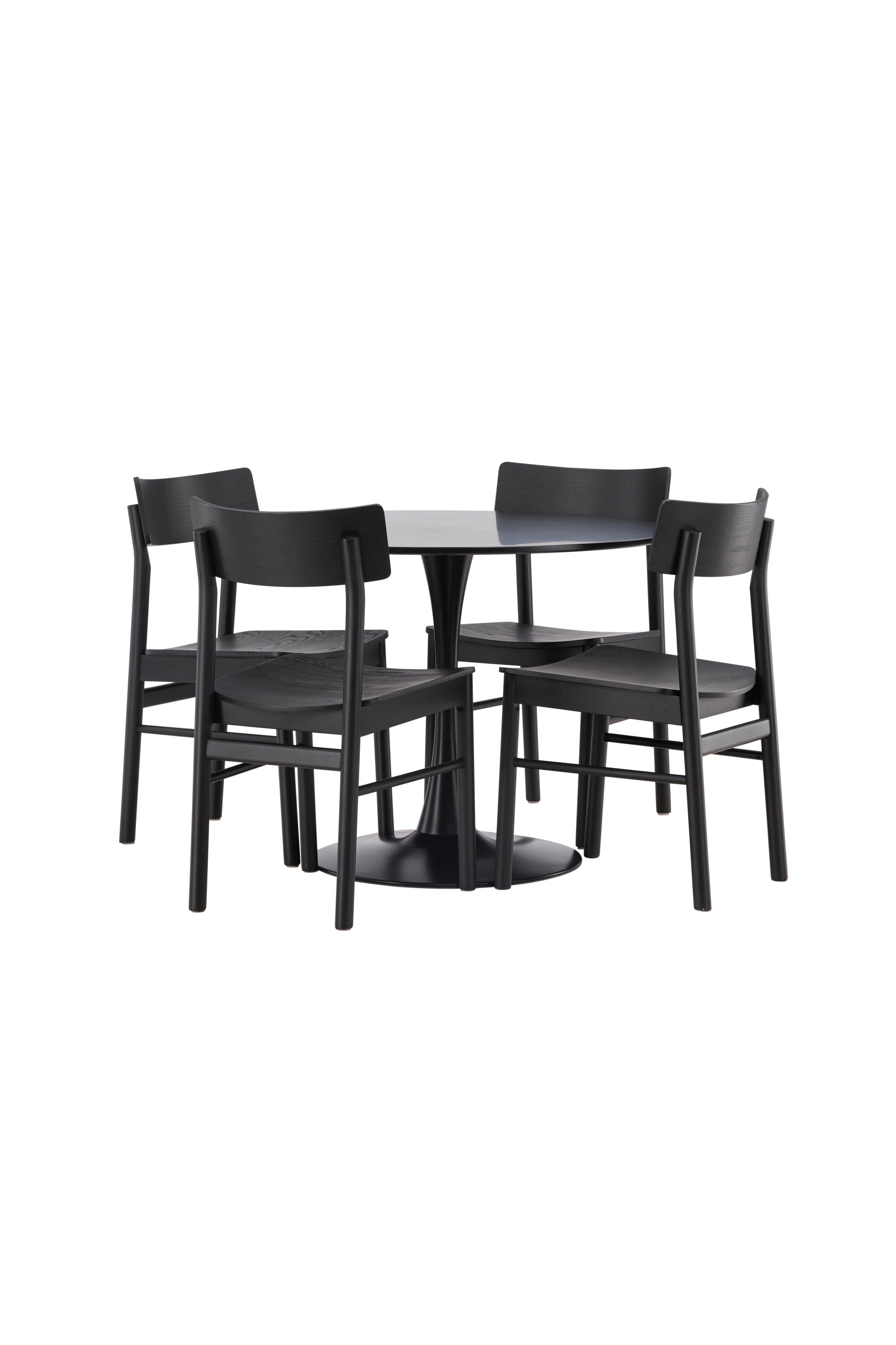 Glade Esstisch + 4 x Montros Esszimmerstuhl in Schwarz präsentiert im Onlineshop von KAQTU Design AG. Esszimmerset ist von Venture Home