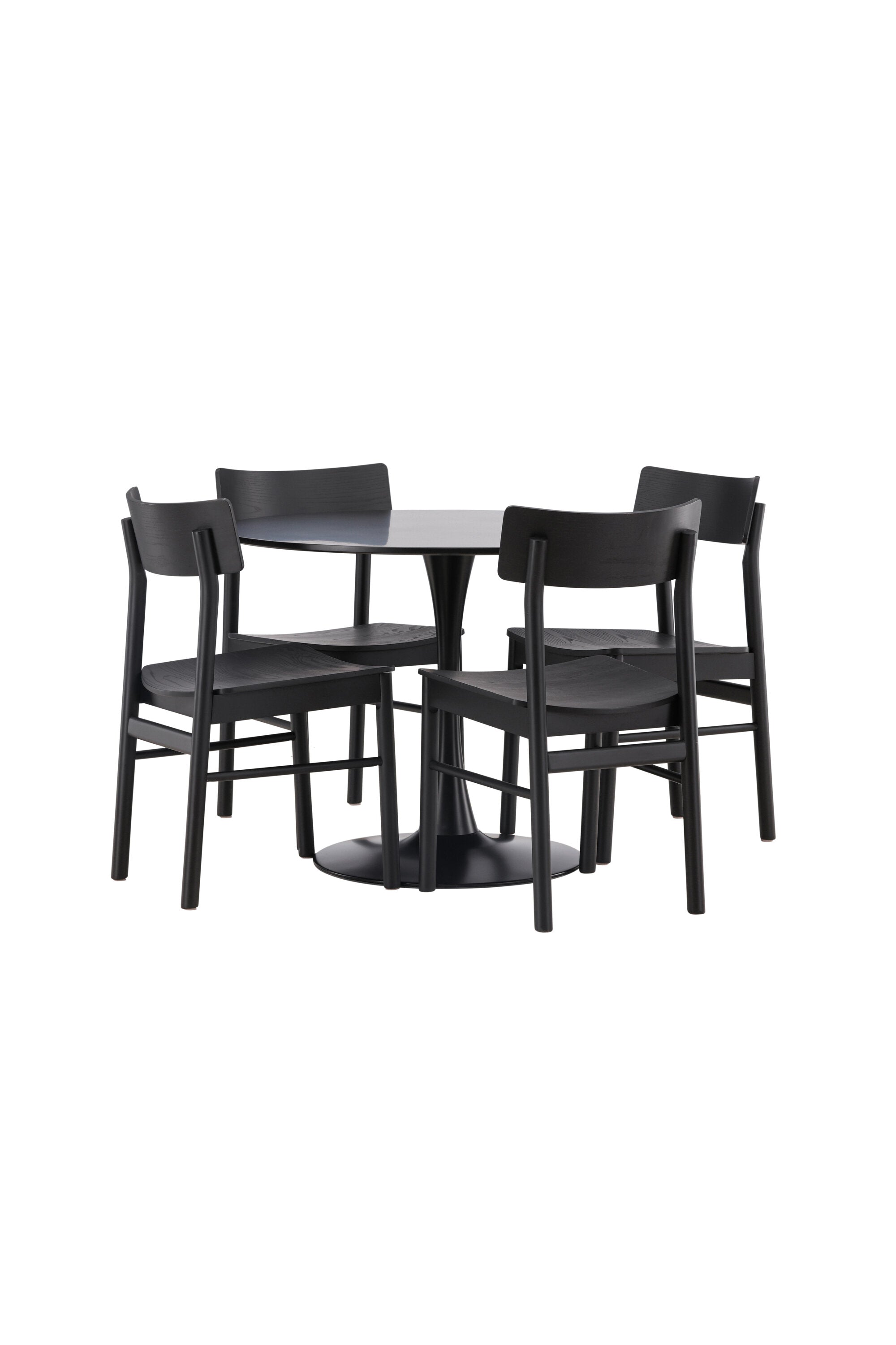 Glade Esstisch + 4 x Montros Esszimmerstuhl in Schwarz präsentiert im Onlineshop von KAQTU Design AG. Esszimmerset ist von Venture Home