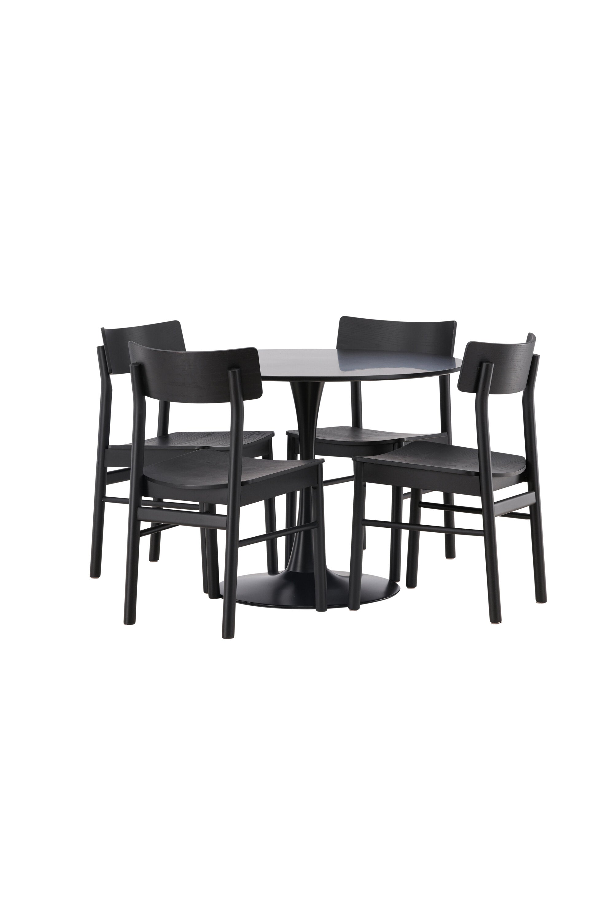 Glade Esstisch + 4 x Montros Esszimmerstuhl in Schwarz präsentiert im Onlineshop von KAQTU Design AG. Esszimmerset ist von Venture Home