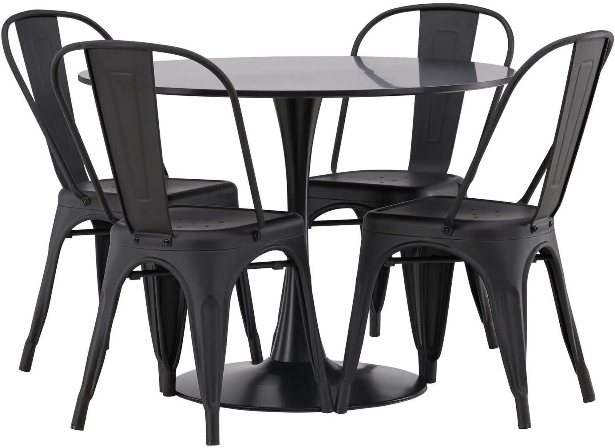 Stilvolles Glade Esszimmerset: Tempe Tisch 100cm mit 4 Stühlen.