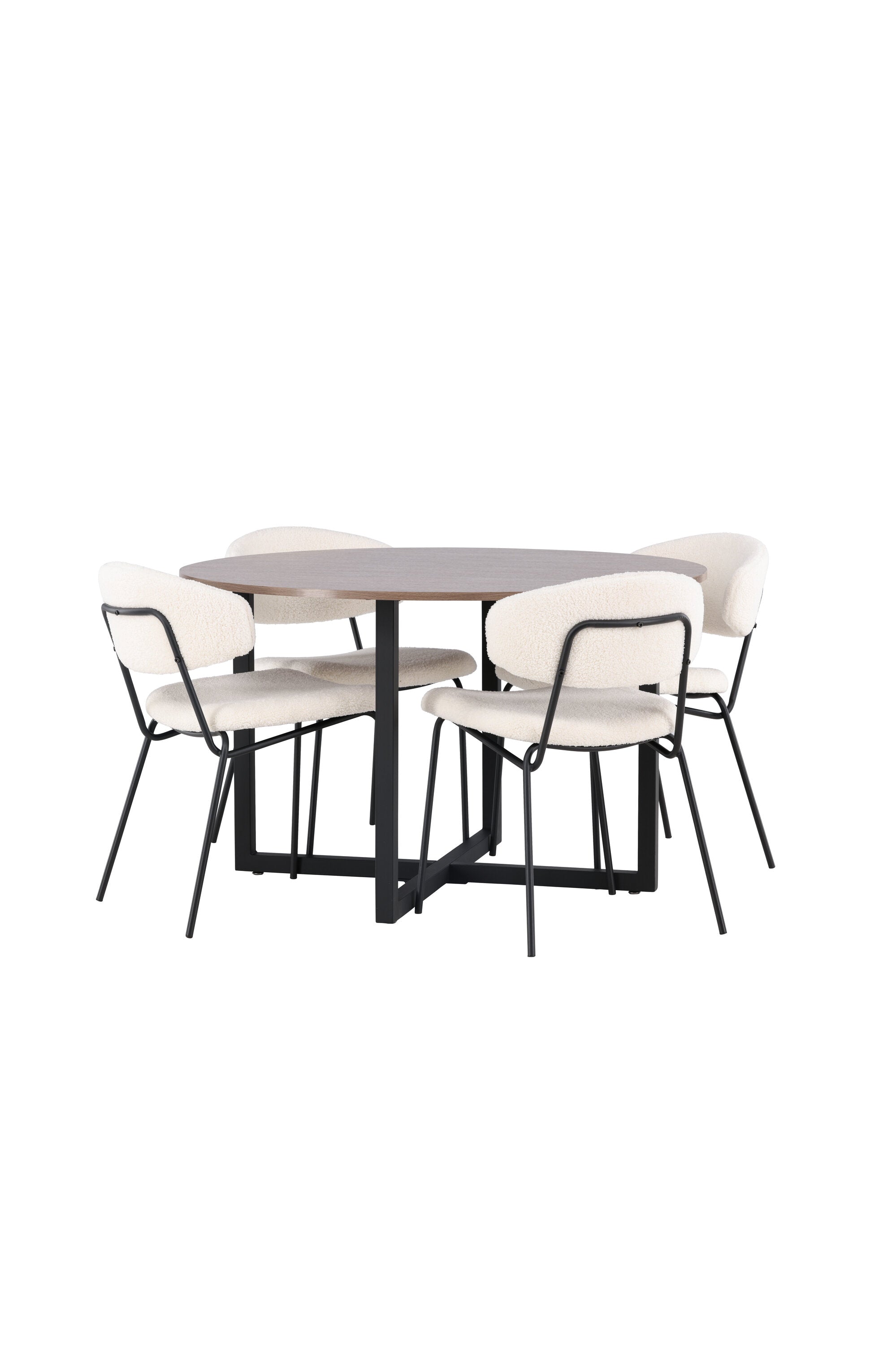 Durango Esszimmerset + Chico ⌀120cm/4St. in Weiss präsentiert im Onlineshop von KAQTU Design AG. Esszimmerset ist von Venture Home