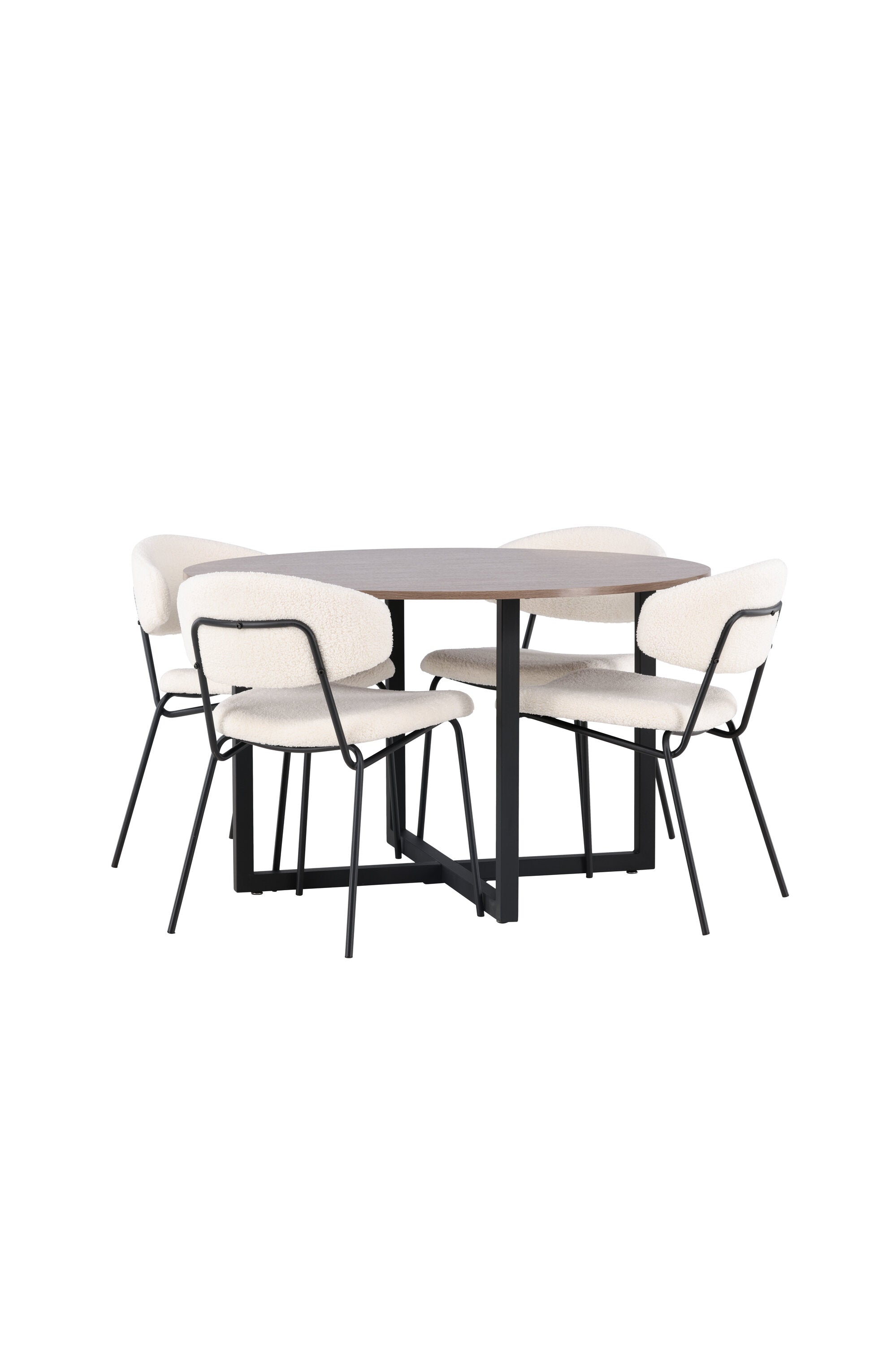 Durango Esszimmerset + Chico ⌀120cm/4St. in Weiss präsentiert im Onlineshop von KAQTU Design AG. Esszimmerset ist von Venture Home