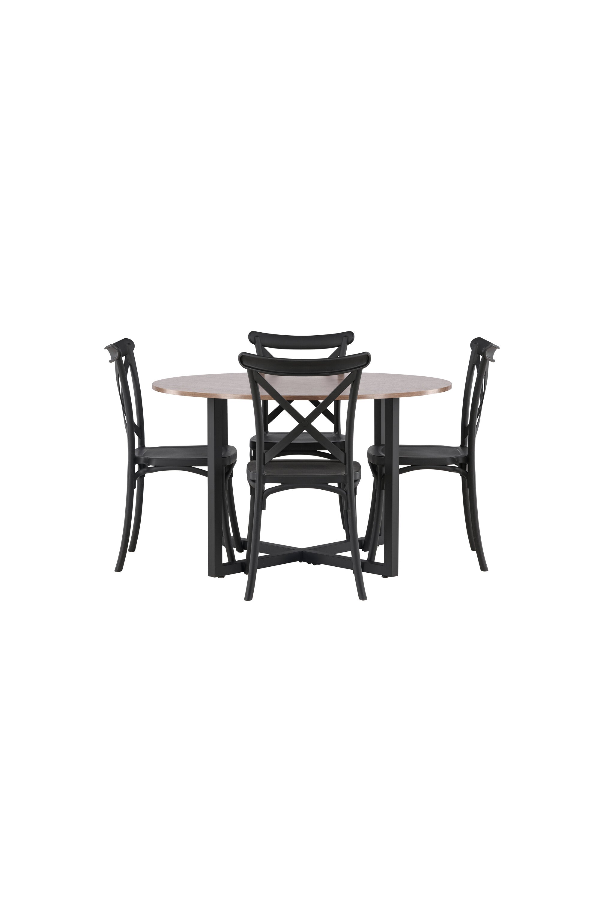 Durango Esszimmerset + Crosett ⌀120cm/4St. in Schwarz präsentiert im Onlineshop von KAQTU Design AG. Esszimmerset ist von Venture Home