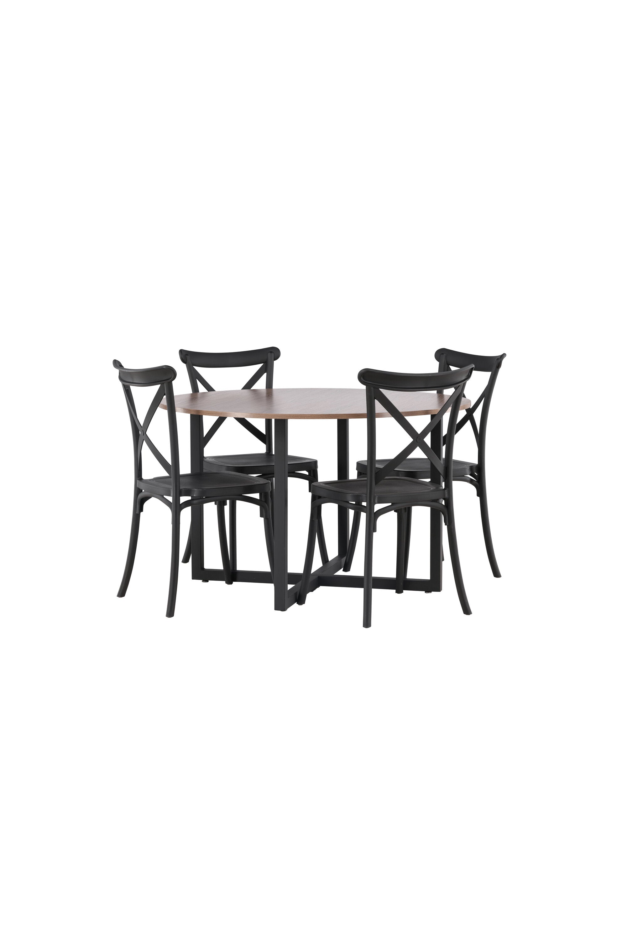Durango Esszimmerset + Crosett ⌀120cm/4St. in Schwarz präsentiert im Onlineshop von KAQTU Design AG. Esszimmerset ist von Venture Home