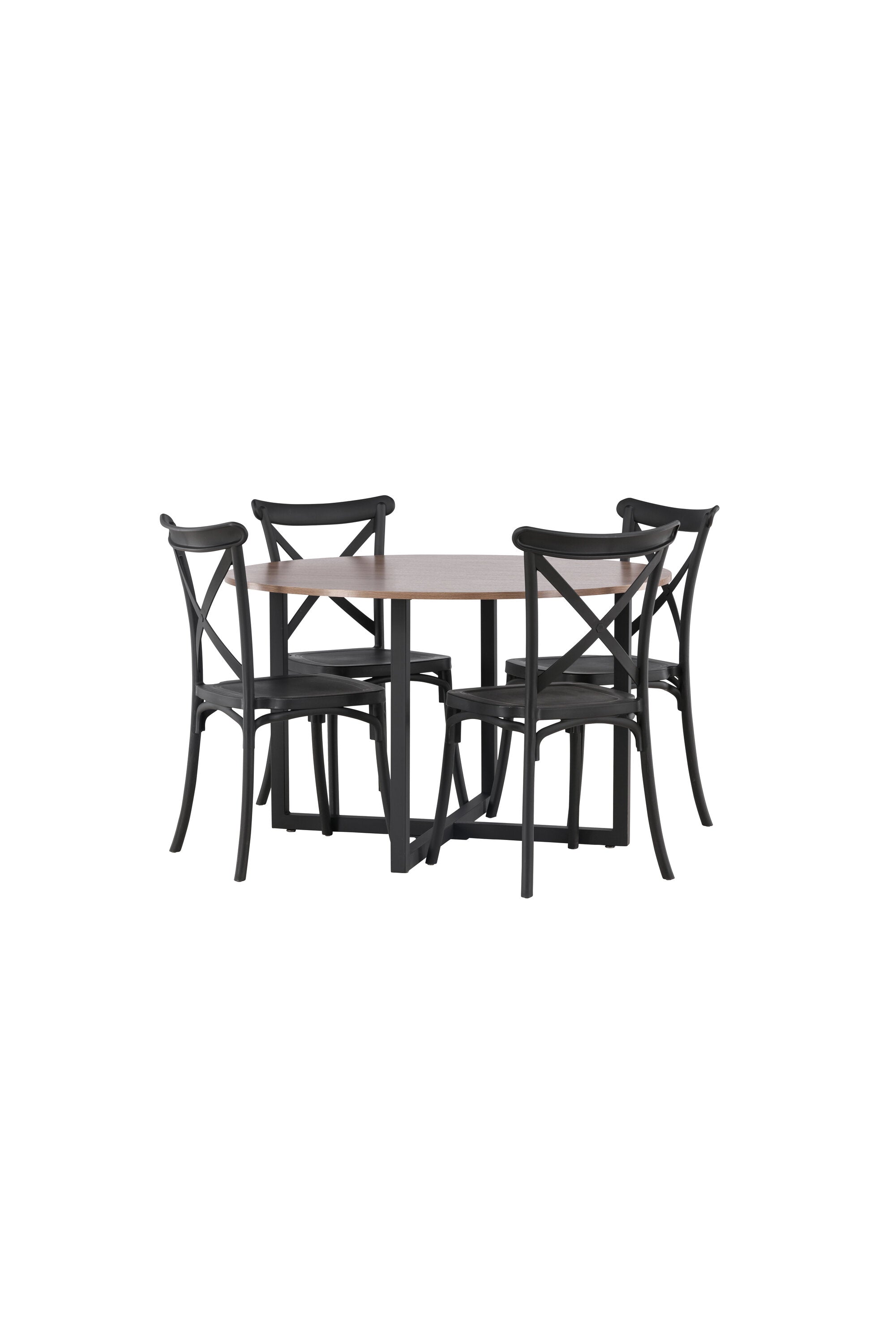 Durango Esszimmerset + Crosett ⌀120cm/4St. in Schwarz präsentiert im Onlineshop von KAQTU Design AG. Esszimmerset ist von Venture Home