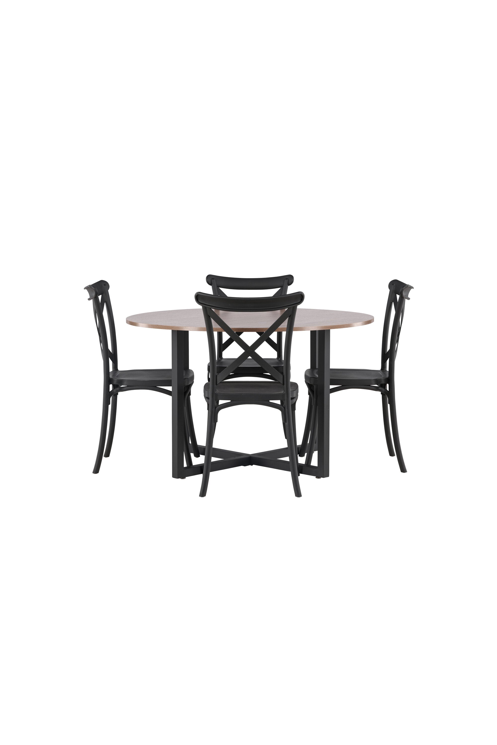 Durango Esszimmerset + Crosett ⌀120cm/4St. in Schwarz präsentiert im Onlineshop von KAQTU Design AG. Esszimmerset ist von Venture Home