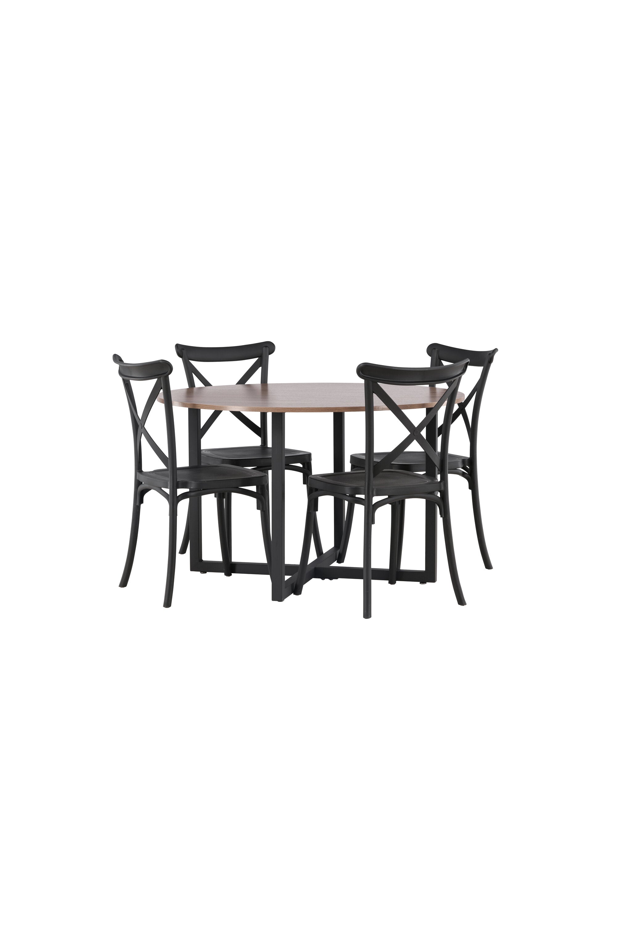 Durango Esszimmerset + Crosett ⌀120cm/4St. in Schwarz präsentiert im Onlineshop von KAQTU Design AG. Esszimmerset ist von Venture Home