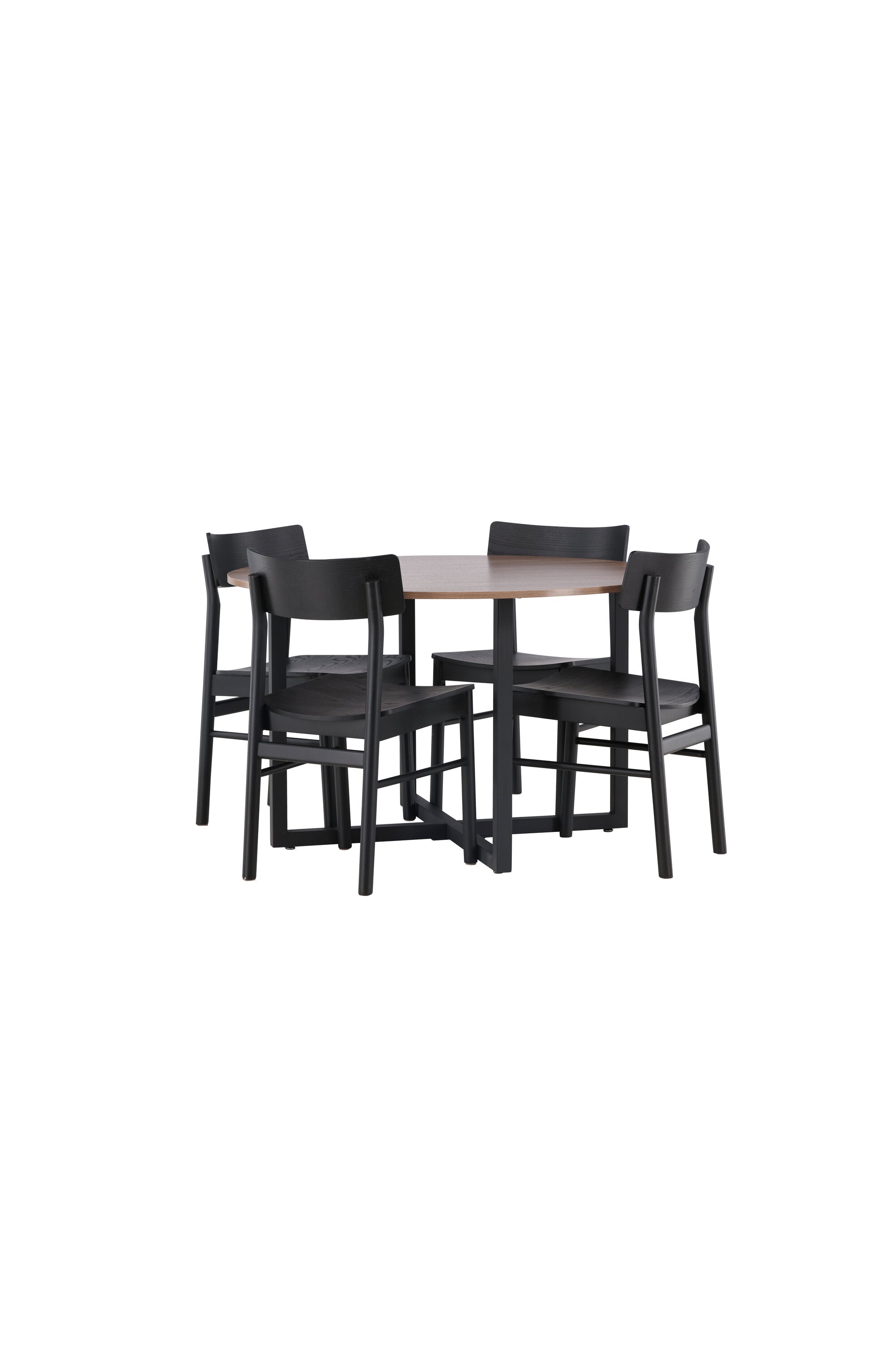 Durango Esstisch + 4 x Montros Esszimmerstuhl in Schwarz präsentiert im Onlineshop von KAQTU Design AG. Esszimmerset ist von Venture Home