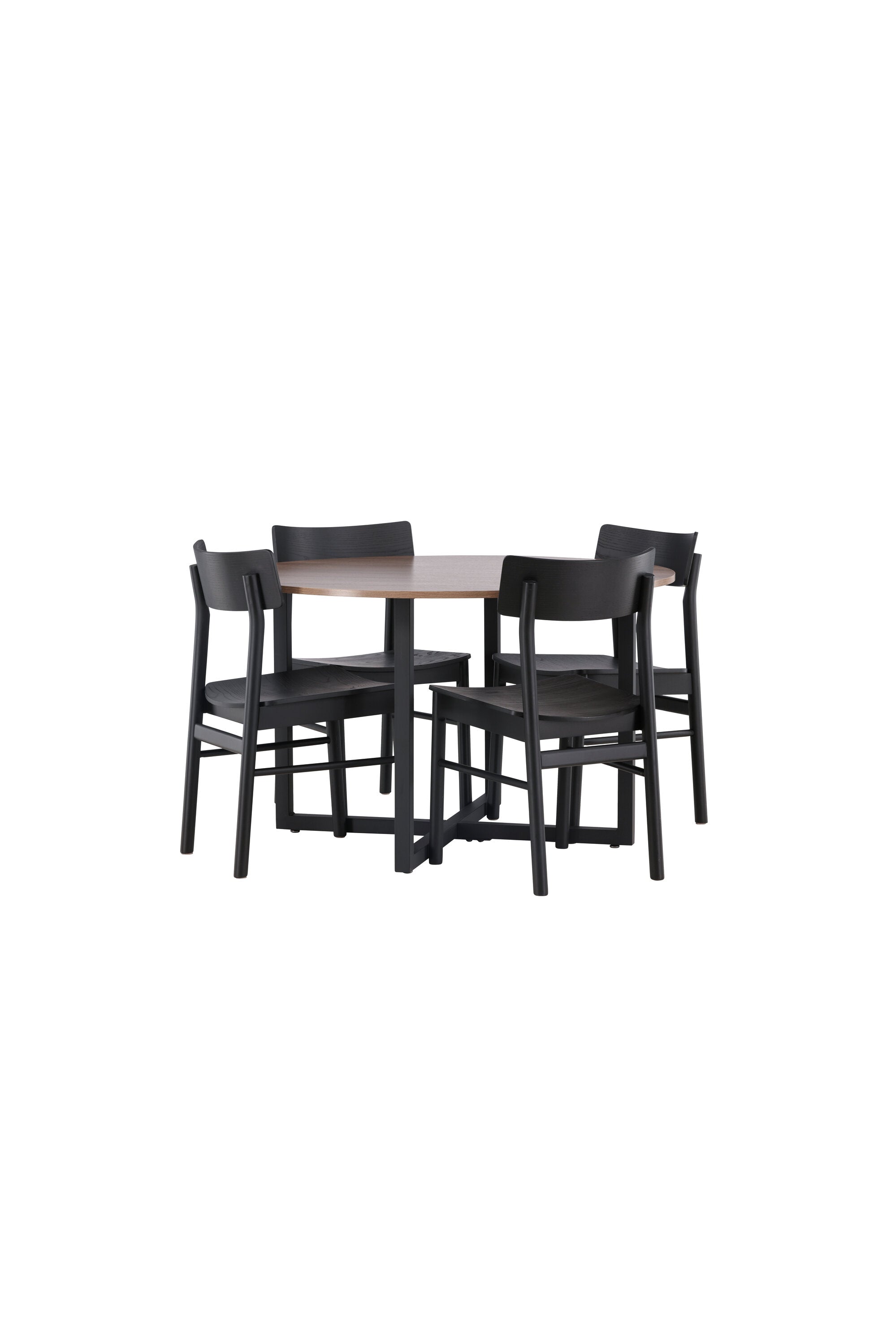 Durango Esstisch + 4 x Montros Esszimmerstuhl in Schwarz präsentiert im Onlineshop von KAQTU Design AG. Esszimmerset ist von Venture Home