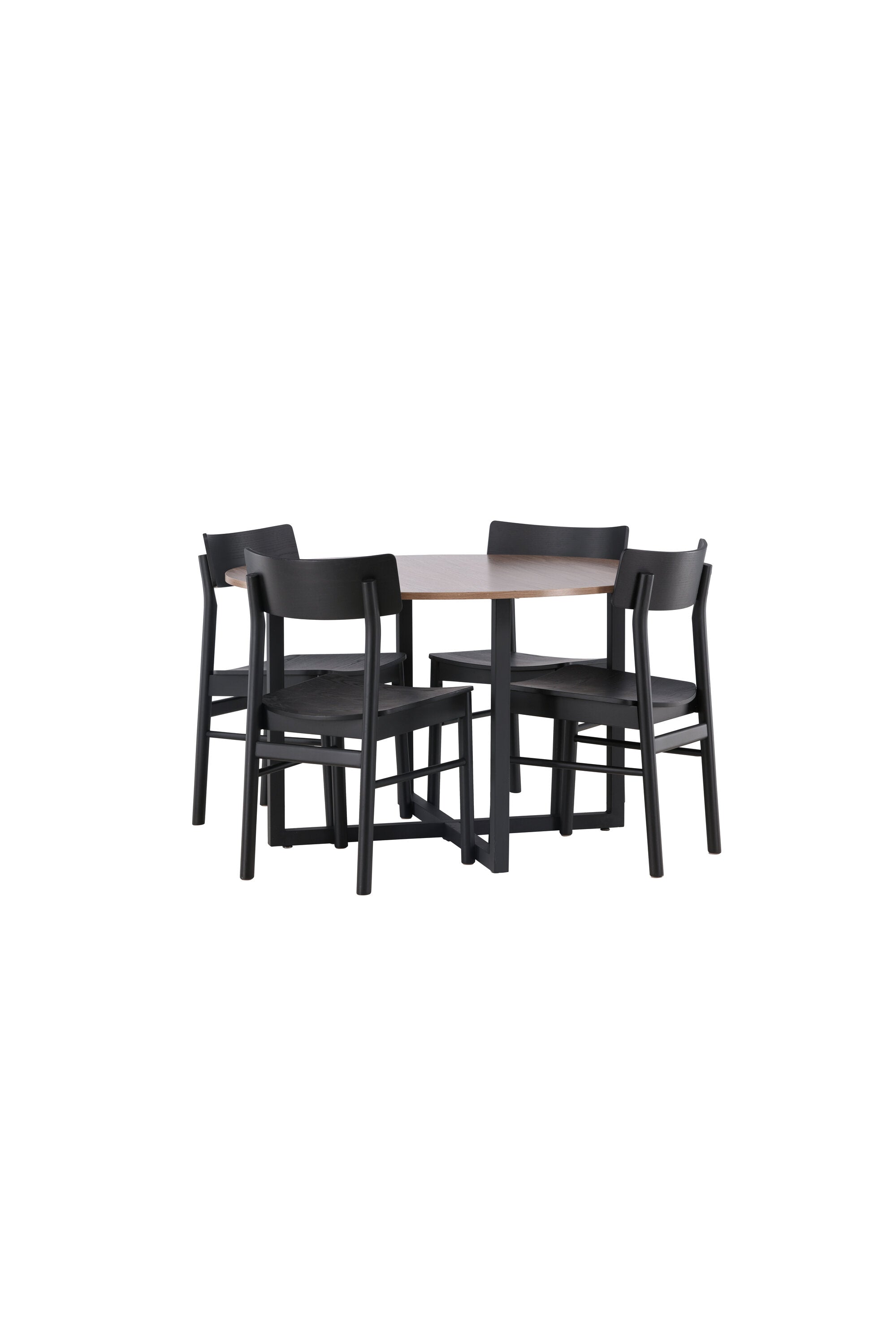 Durango Esstisch + 4 x Montros Esszimmerstuhl in Schwarz präsentiert im Onlineshop von KAQTU Design AG. Esszimmerset ist von Venture Home