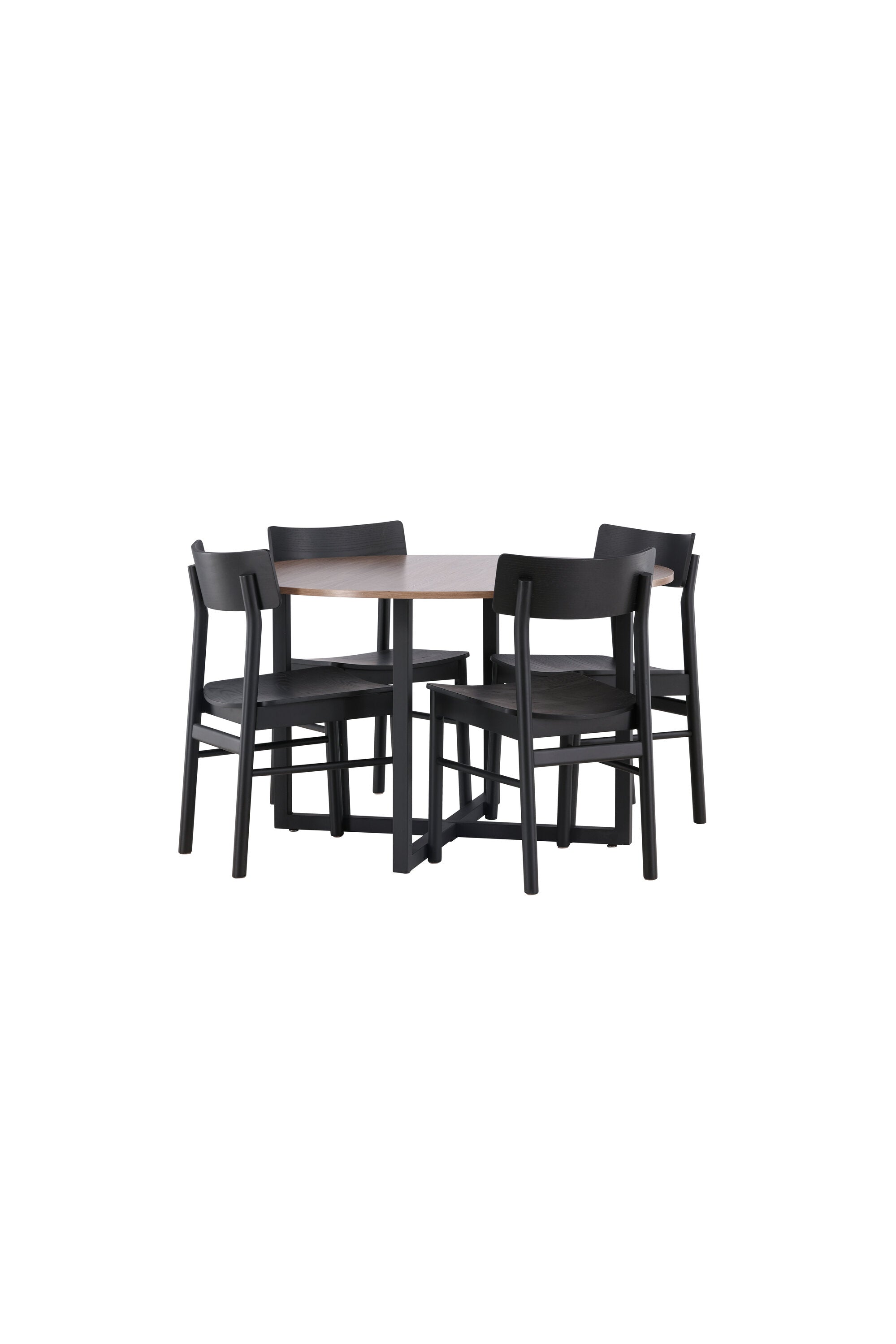 Durango Esstisch + 4 x Montros Esszimmerstuhl in Schwarz präsentiert im Onlineshop von KAQTU Design AG. Esszimmerset ist von Venture Home
