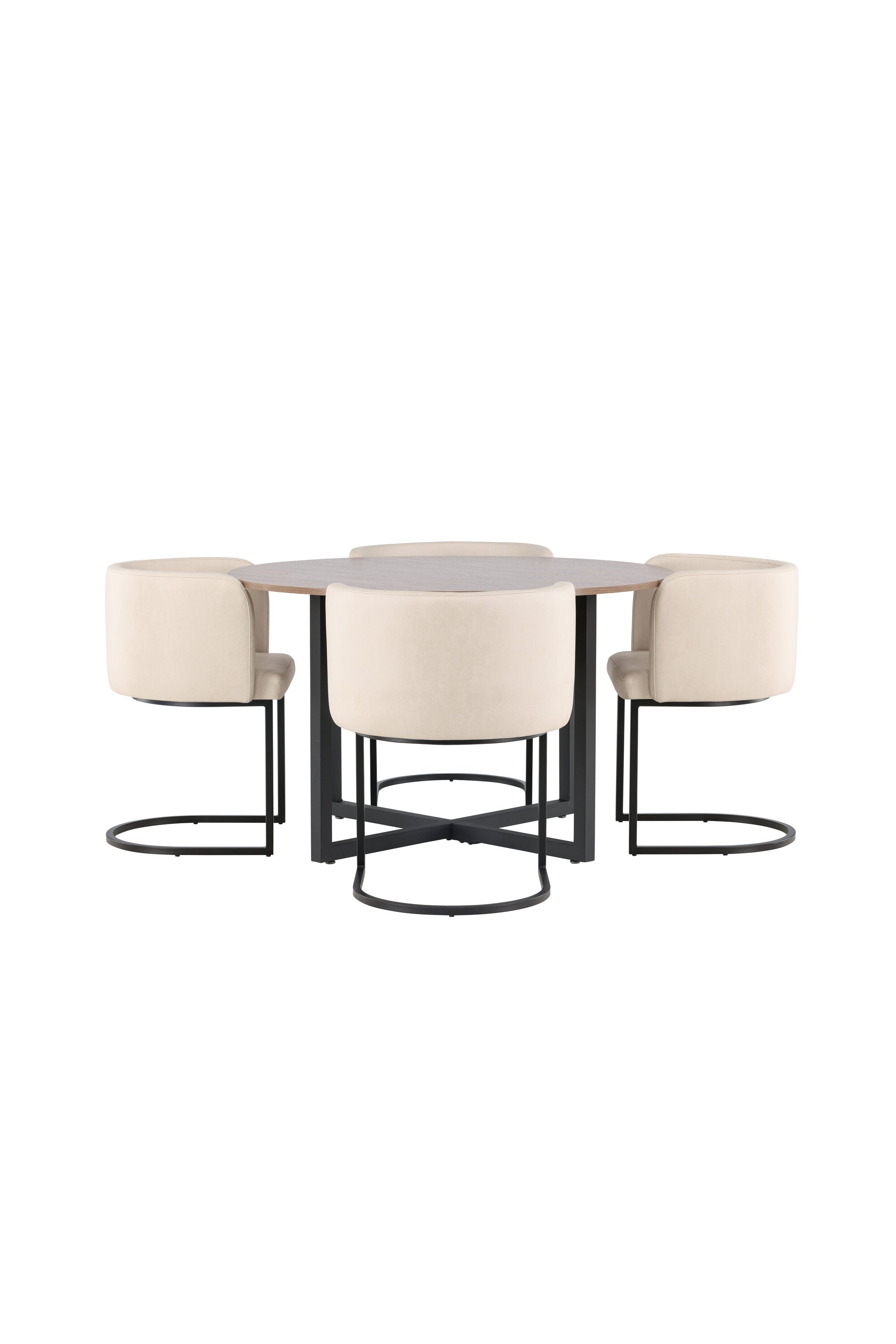Durango Esszimmerset + Simrishman ⌀120cm/4St. in Beige, Schwarz präsentiert im Onlineshop von KAQTU Design AG. Esszimmerset ist von Venture Home
