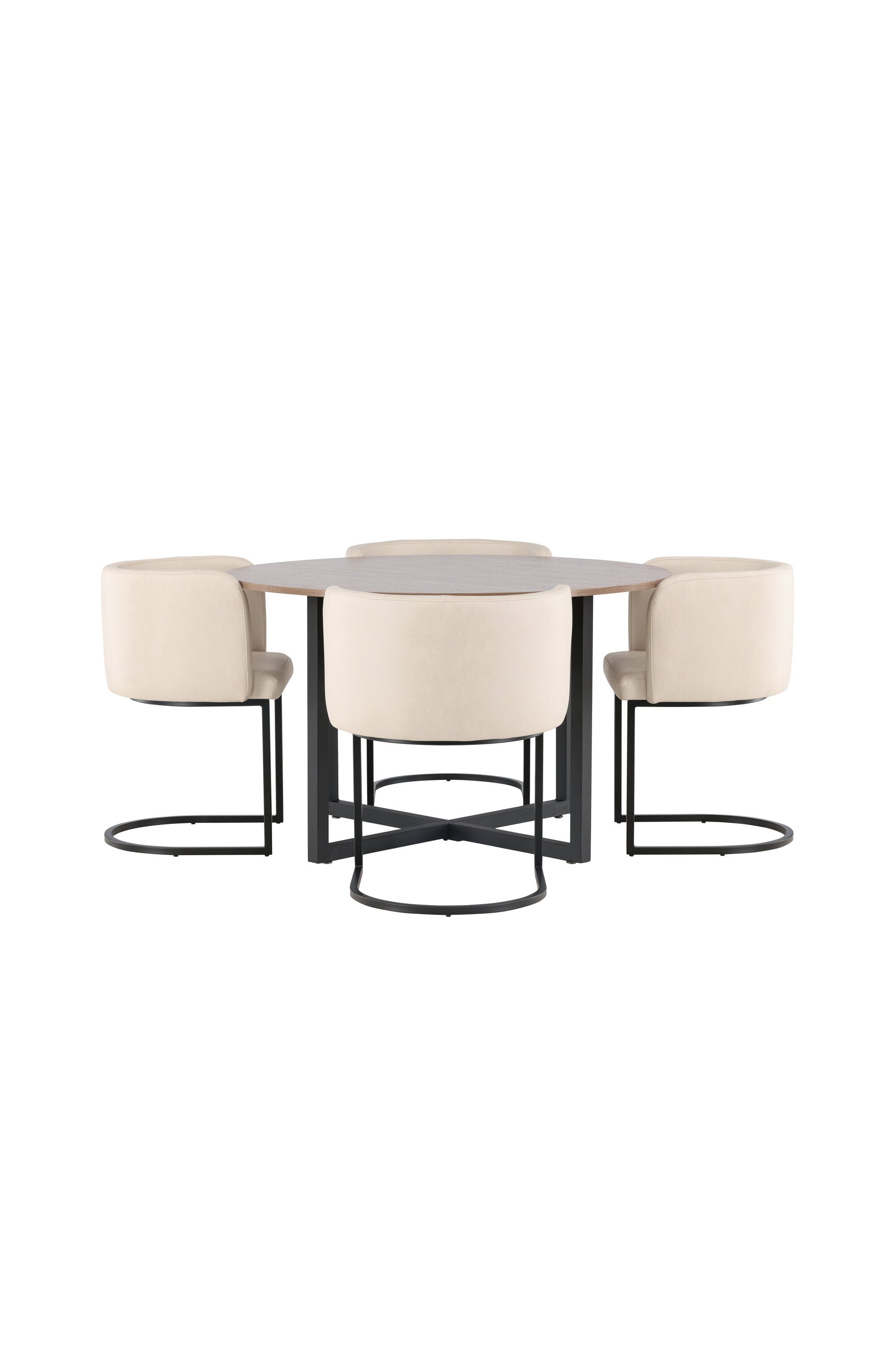 Durango Esszimmerset + Simrishman ⌀120cm/4St. in Beige, Schwarz präsentiert im Onlineshop von KAQTU Design AG. Esszimmerset ist von Venture Home