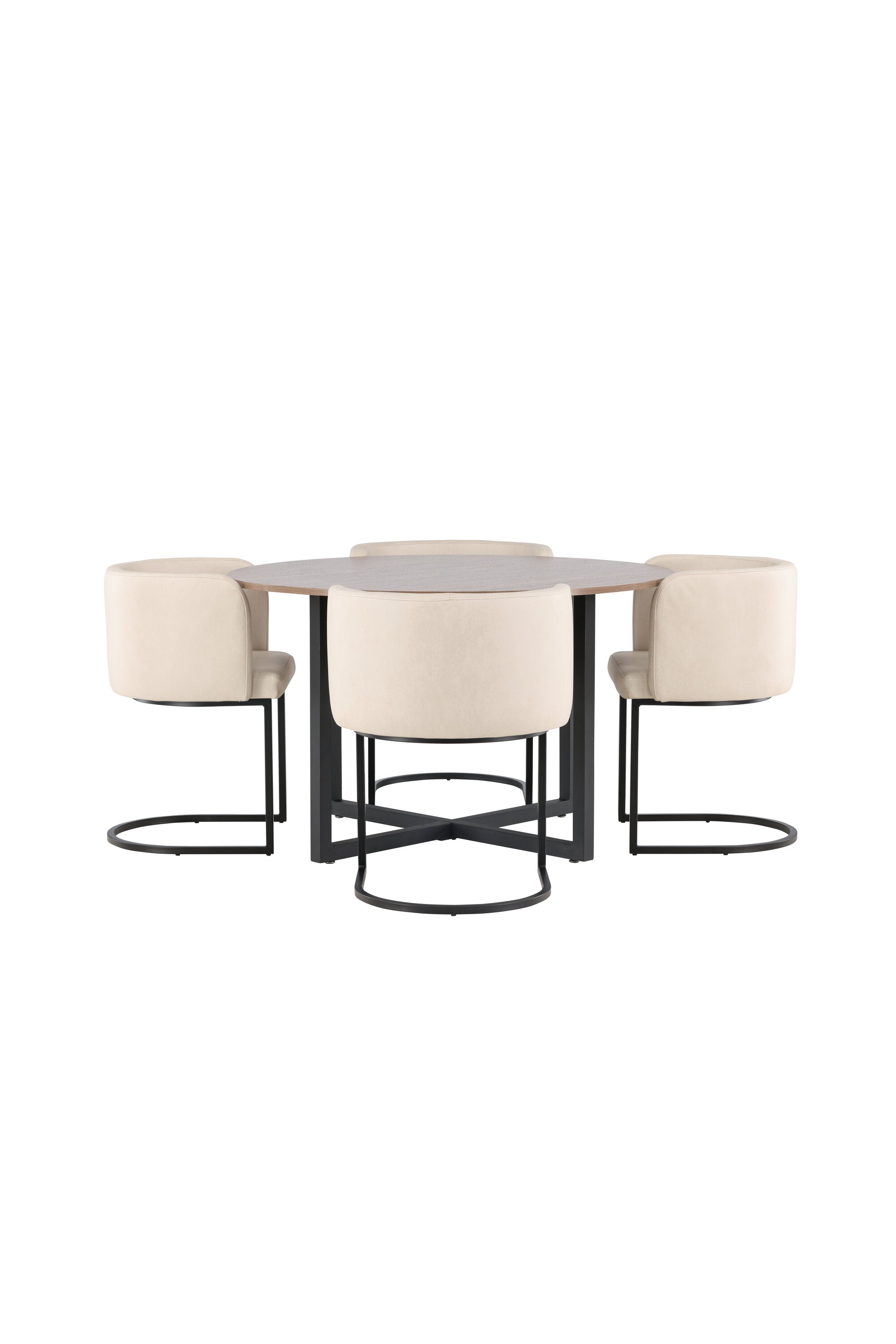 Durango Esszimmerset + Simrishman ⌀120cm/4St. in Beige, Schwarz präsentiert im Onlineshop von KAQTU Design AG. Esszimmerset ist von Venture Home