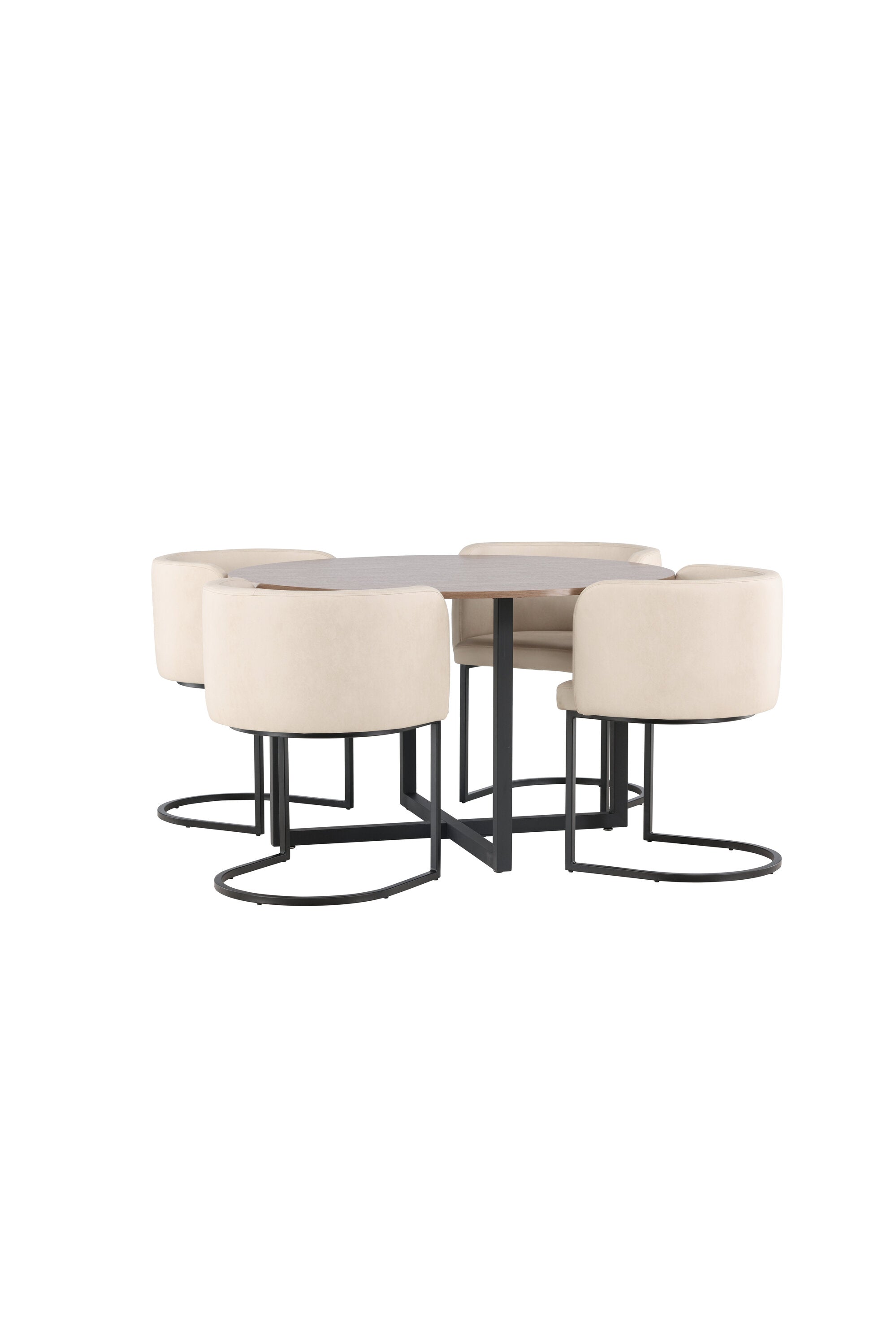 Durango Esszimmerset + Simrishman ⌀120cm/4St. in Beige, Schwarz präsentiert im Onlineshop von KAQTU Design AG. Esszimmerset ist von Venture Home