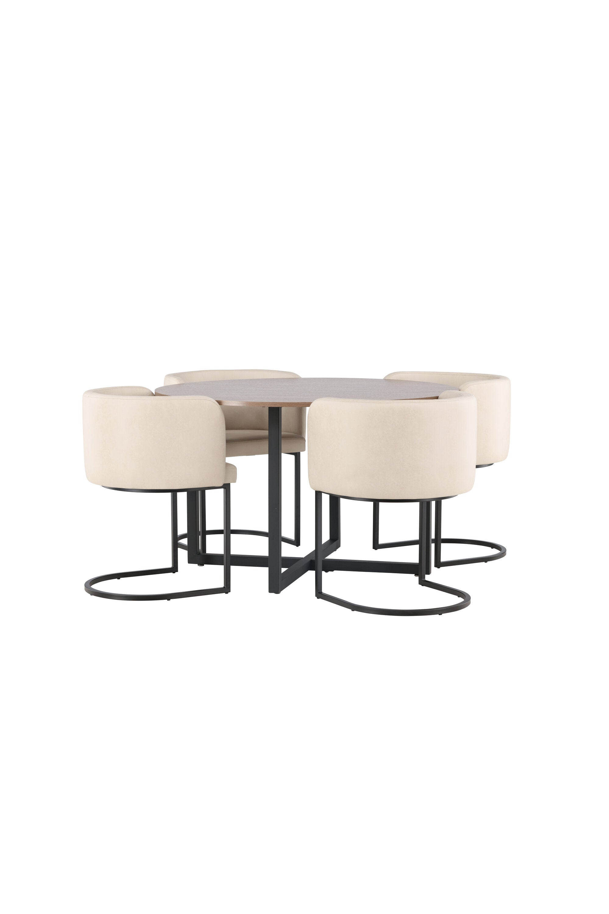 Durango Esszimmerset + Simrishman ⌀120cm/4St. in Beige, Schwarz präsentiert im Onlineshop von KAQTU Design AG. Esszimmerset ist von Venture Home