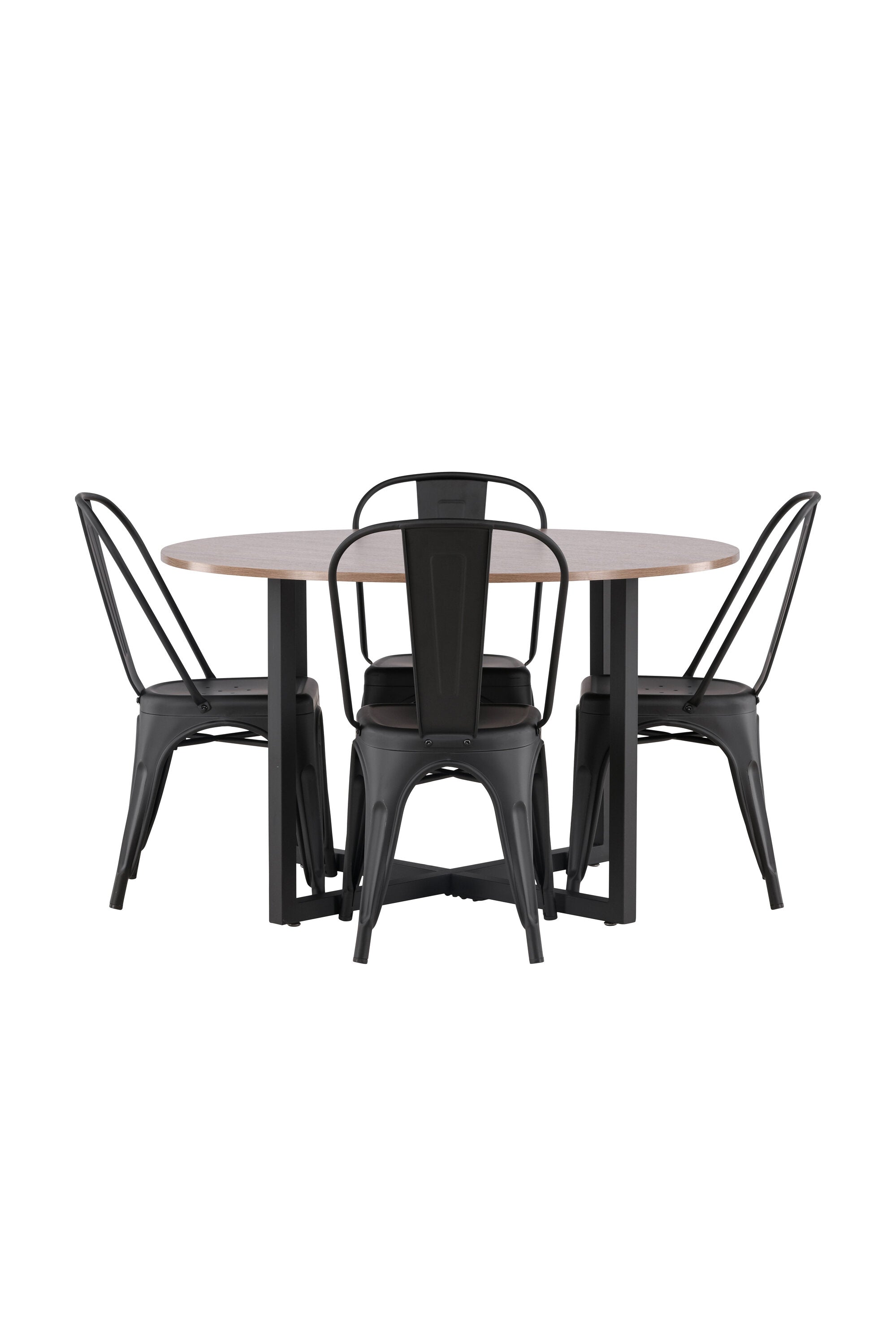 Durango Esszimmerset + Tempe ⌀120cm/4St. in Schwarz präsentiert im Onlineshop von KAQTU Design AG. Esszimmerset ist von Venture Home