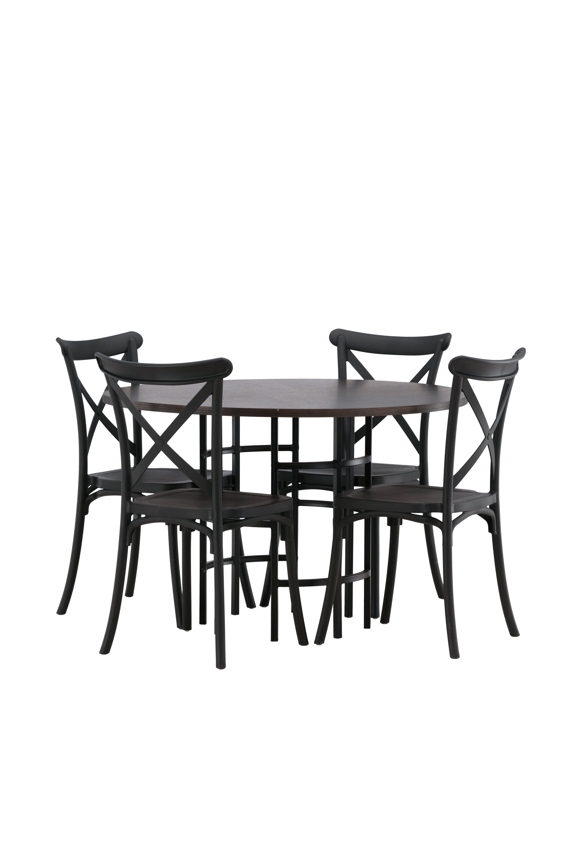 Esszimmerset Copenhagen + Crosett ⌀115cm/4St. in Mocca / Schwarz präsentiert im Onlineshop von KAQTU Design AG. Esszimmerset ist von Venture Home